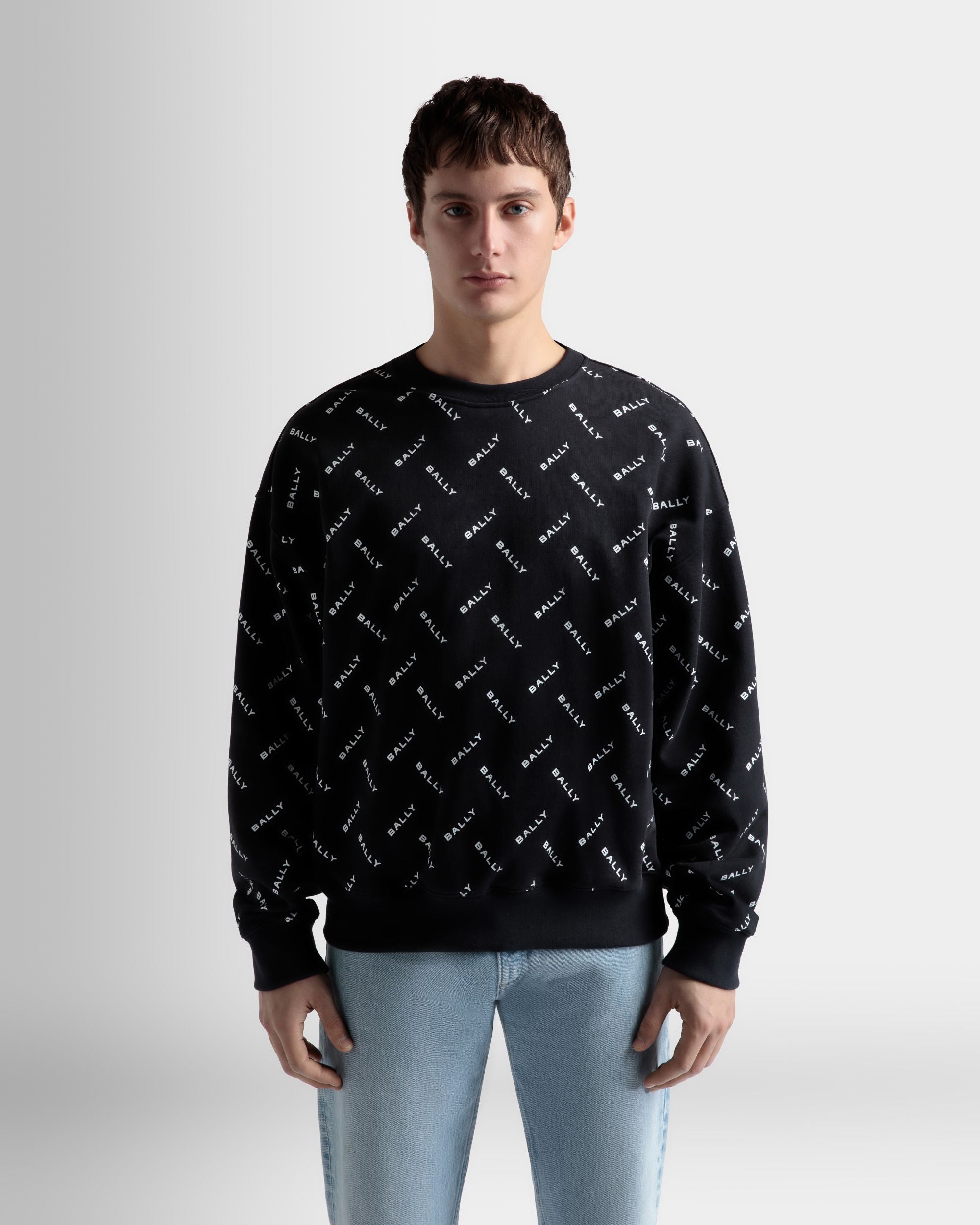 Sweatshirt In Dark Blue Cotton - Men's - Bally - 03