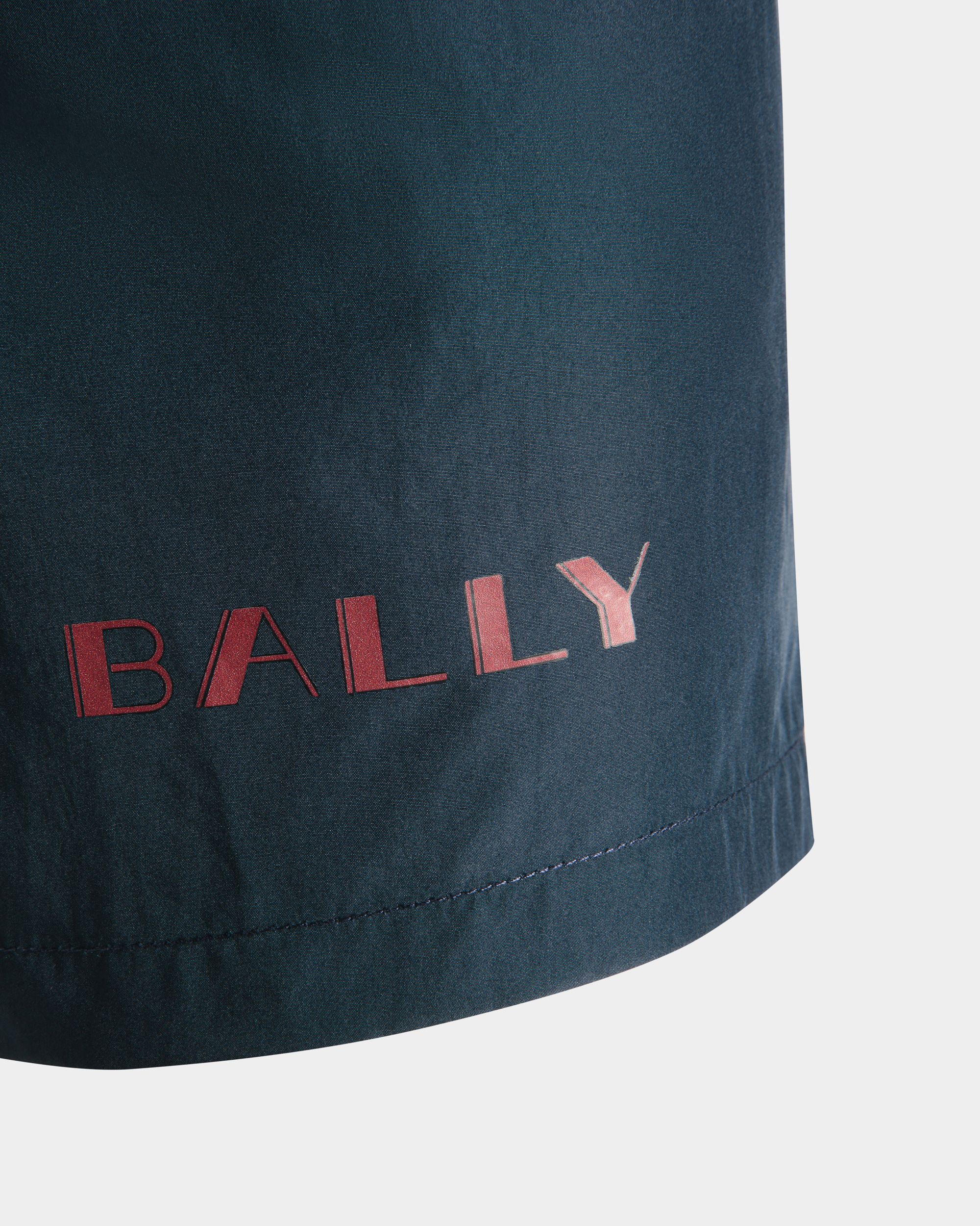 Summer Capsule Swimwear In Navy Blue Technical Popeline - Men's - Bally - 05