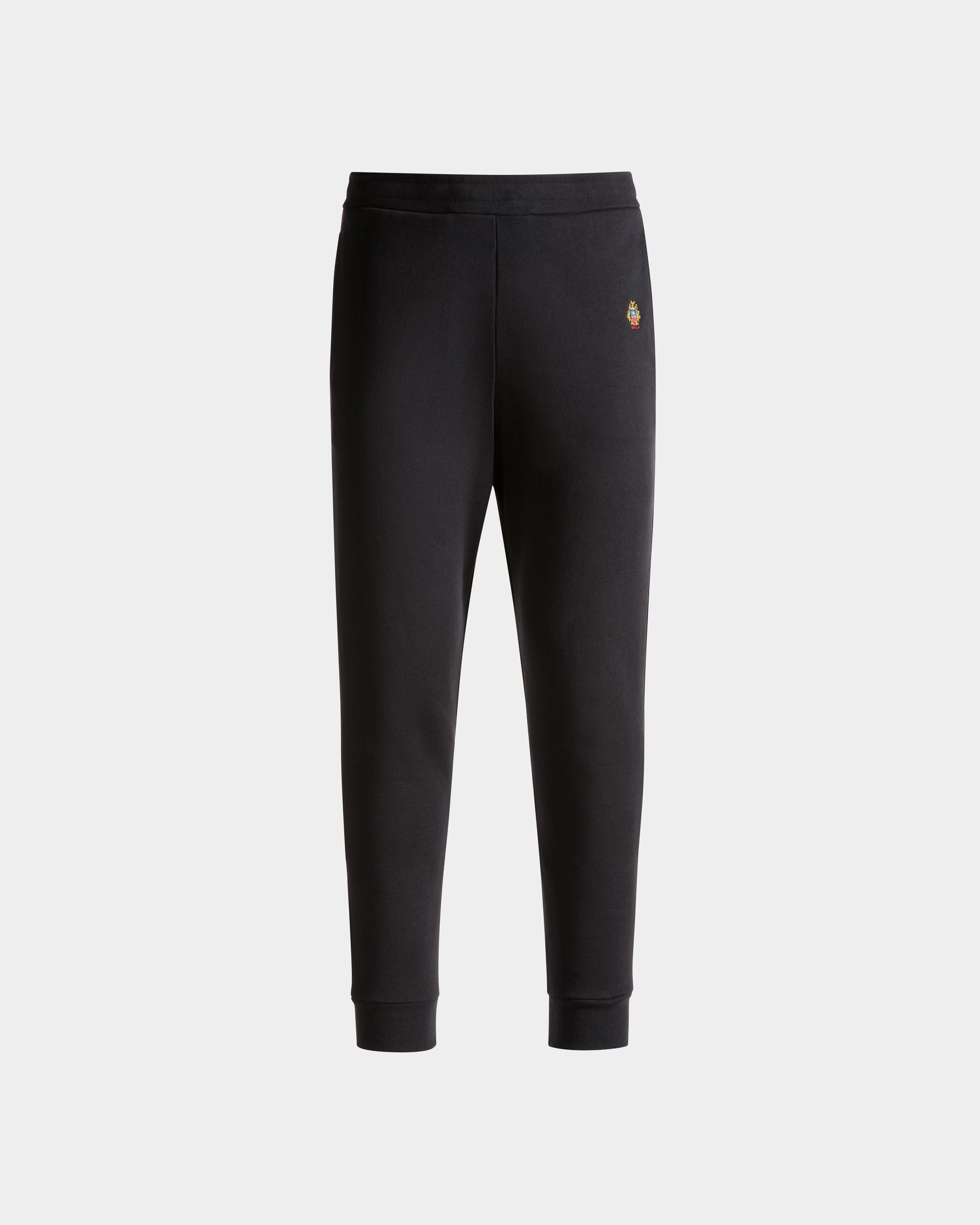 Sweatpants With a Bally Crest Logo In Navy Blue Cotton - Men's - Bally - 01
