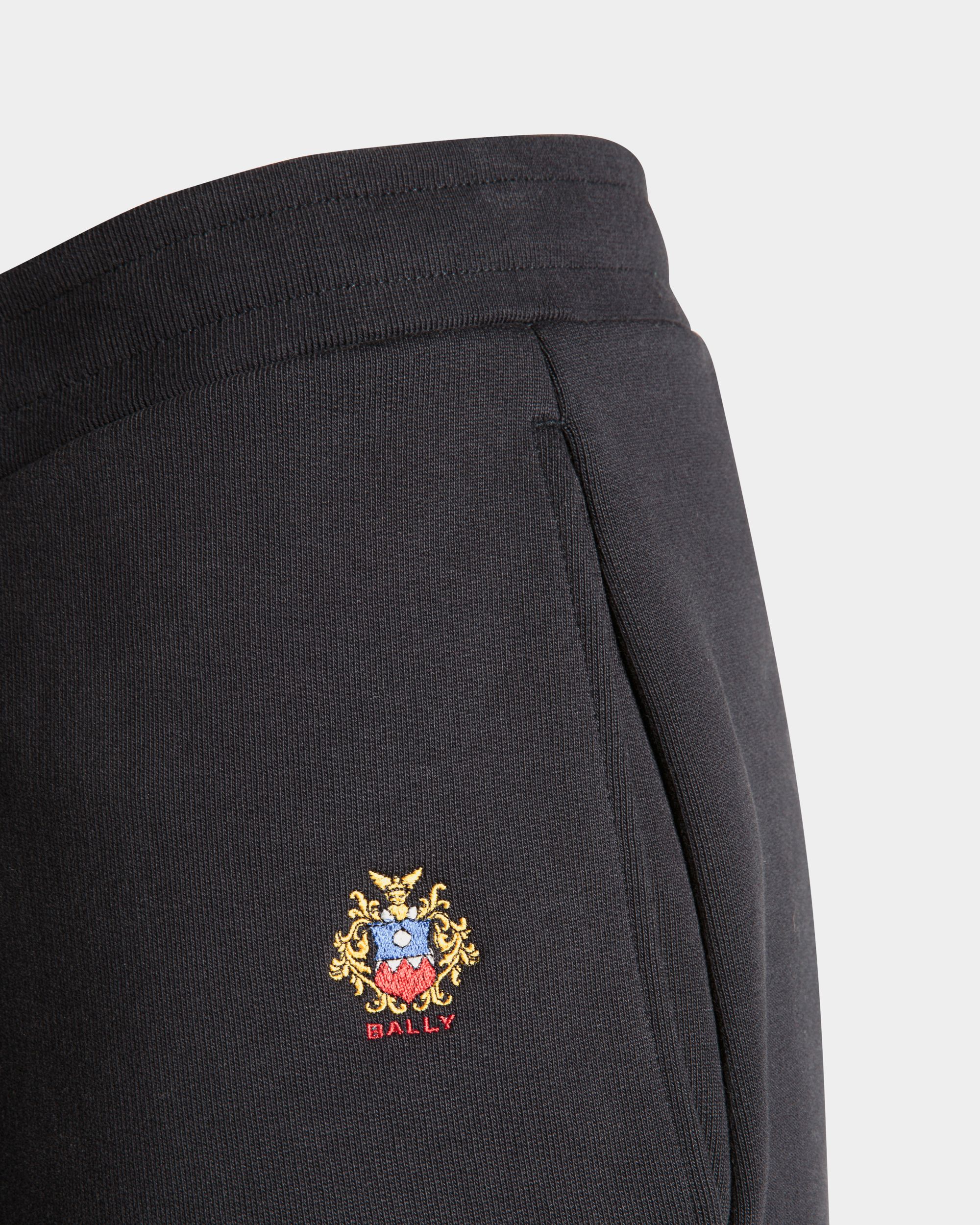 Sweatpants With a Bally Crest Logo In Navy Blue Cotton - Men's - Bally - 04