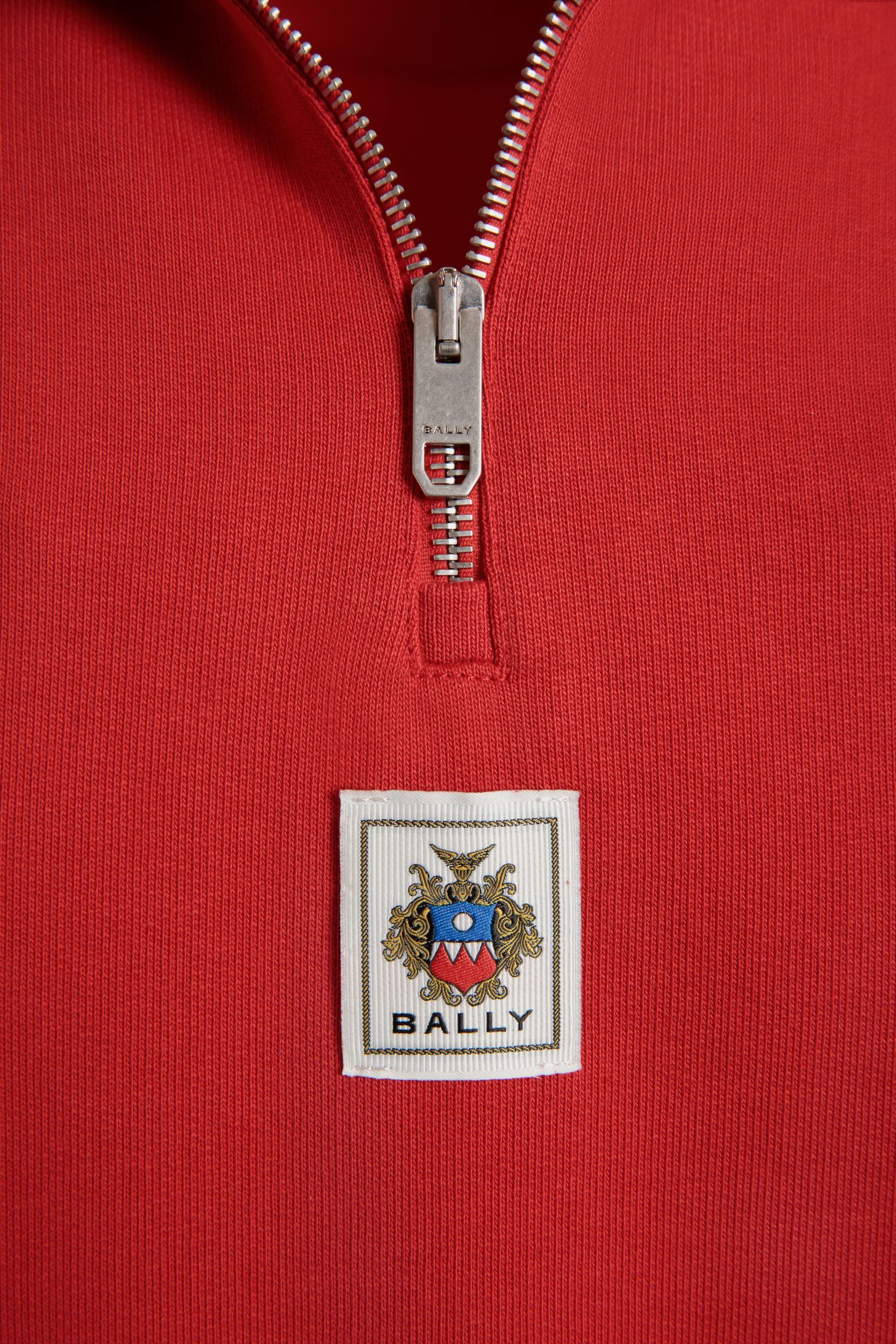 Half Zip Sweatshirt in Red Cotton - Men's - Bally - 04