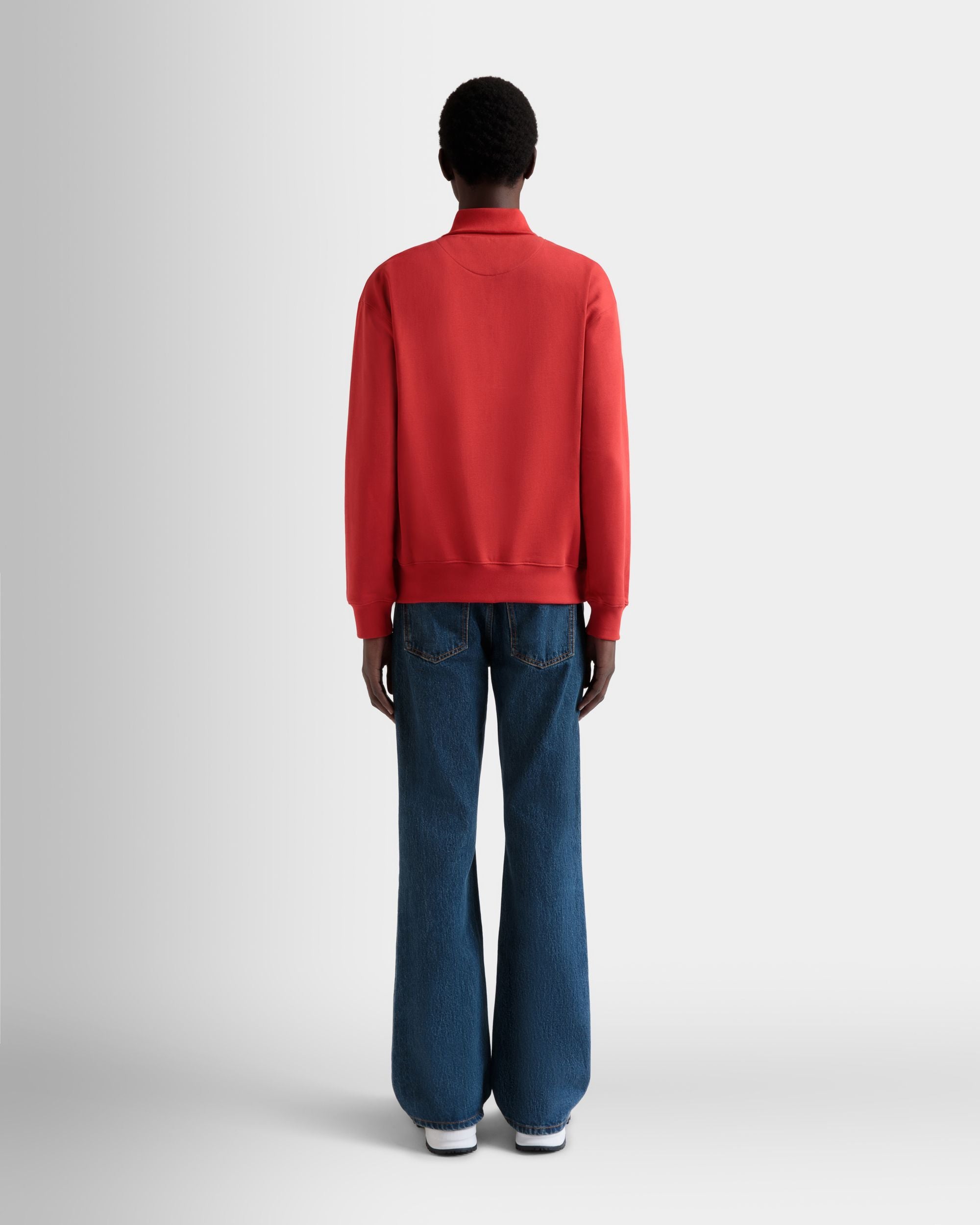 Half Zip Sweatshirt in Red Cotton - Men's - Bally - 06