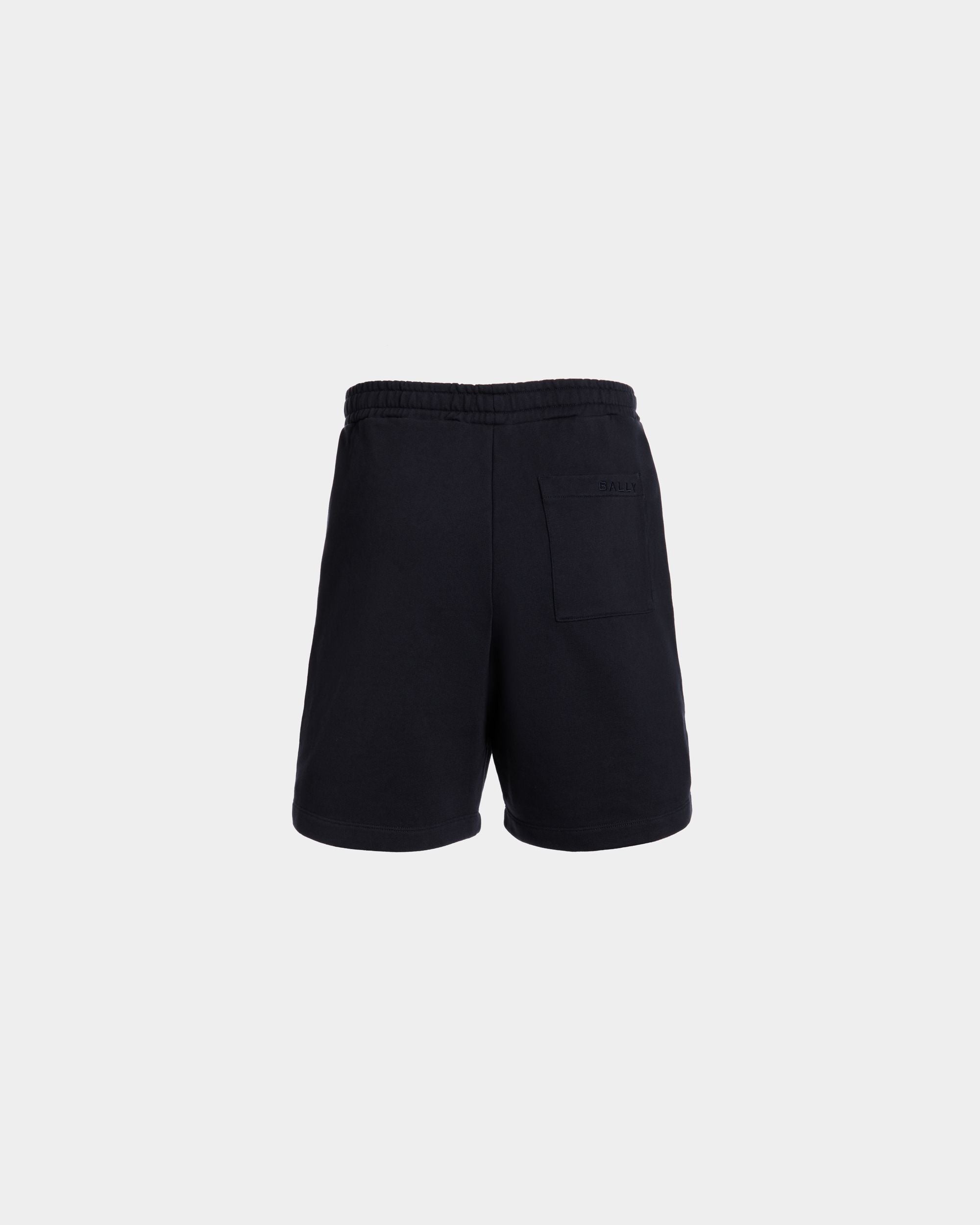 Shorts With a Bally Flag in Navy Blue Cotton - Men's - Bally - 07