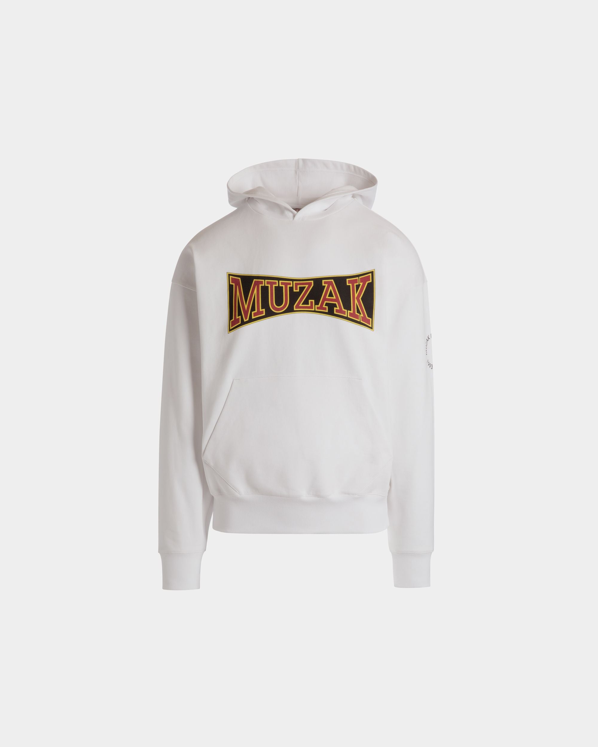 DJ Leo Mas x Bally Hoodie in White Cotton with a Muzak Print - Men's - Bally - 01