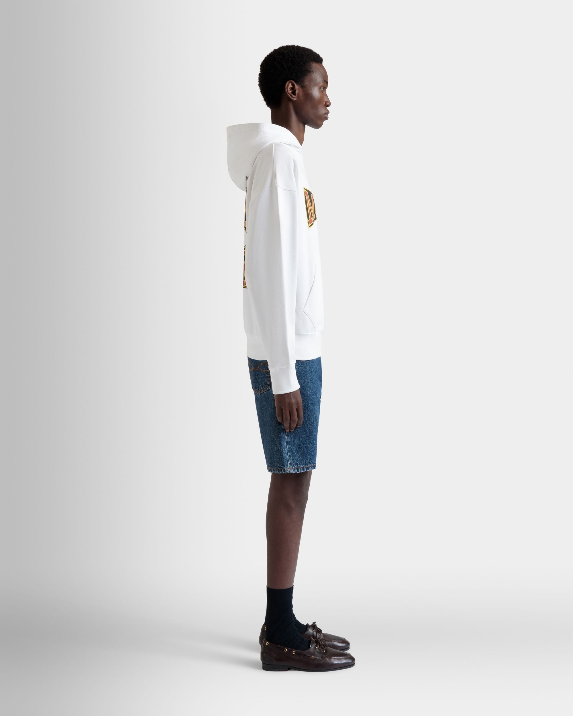 DJ Leo Mas x Bally Hoodie in White Cotton with a Muzak Print - Men's - Bally - 05