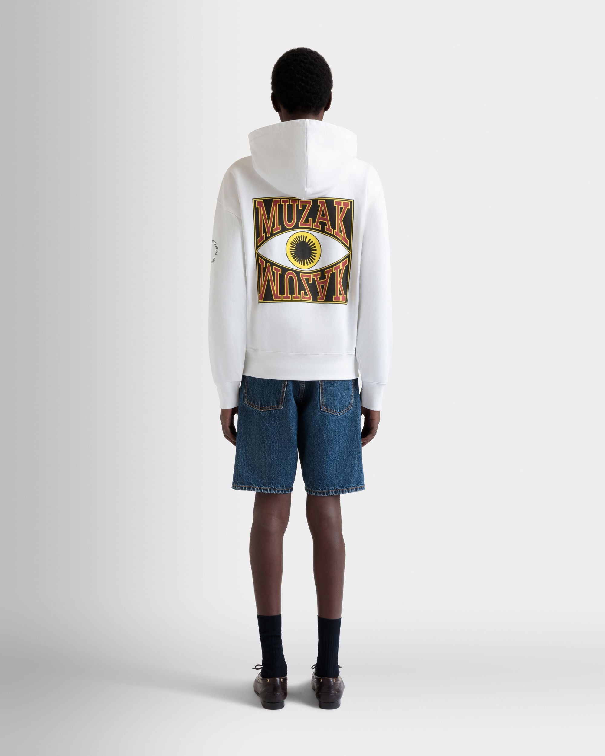 DJ Leo Mas x Bally Hoodie in White Cotton with a Muzak Print - Men's - Bally - 06