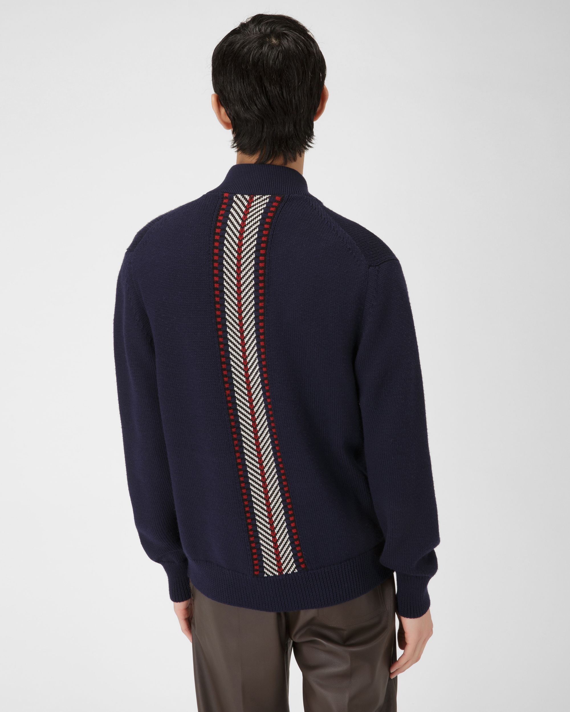 Wool Cardigan In Navy - Men's - Bally - 03