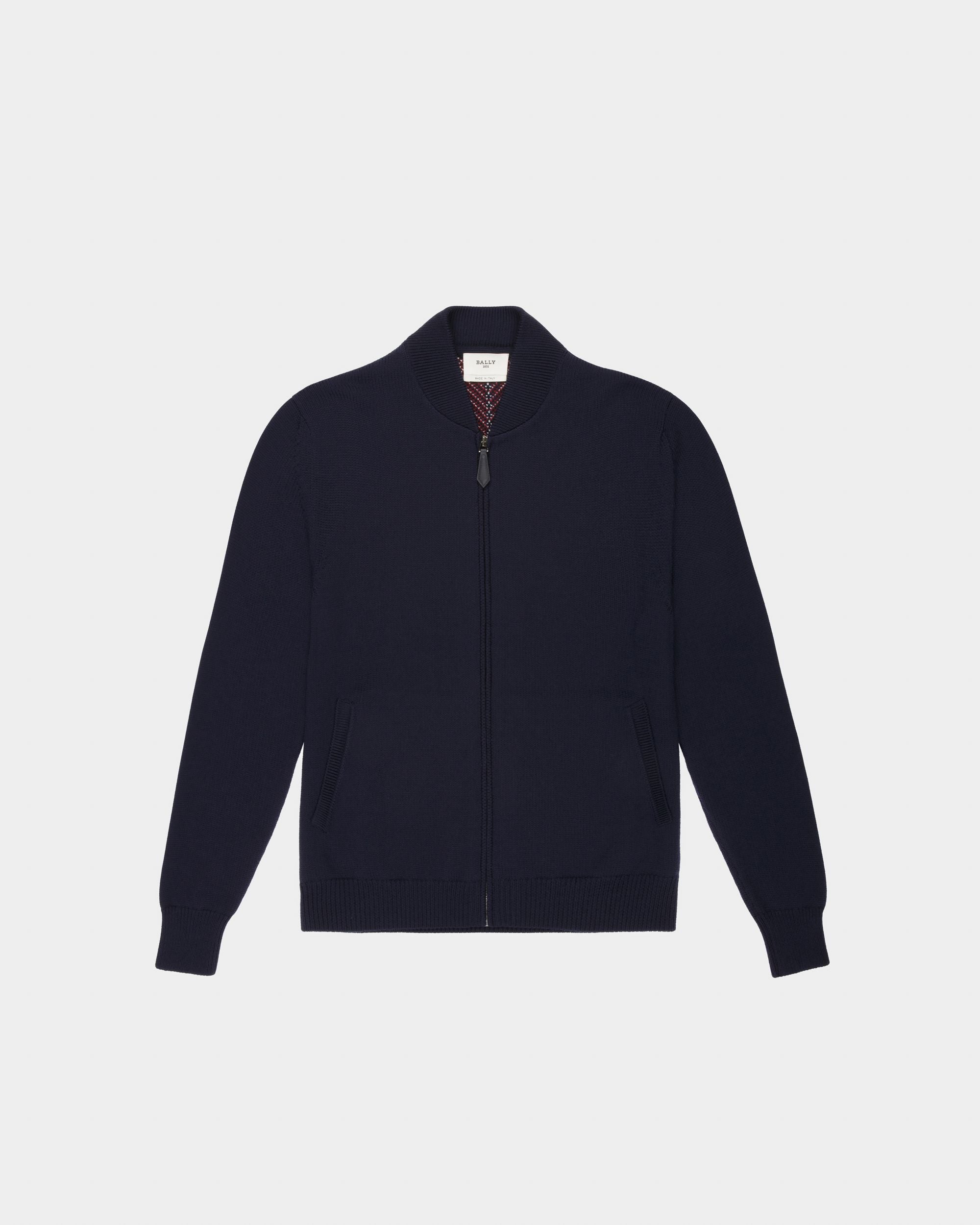 Wool Cardigan In Navy - Men's - Bally - 04