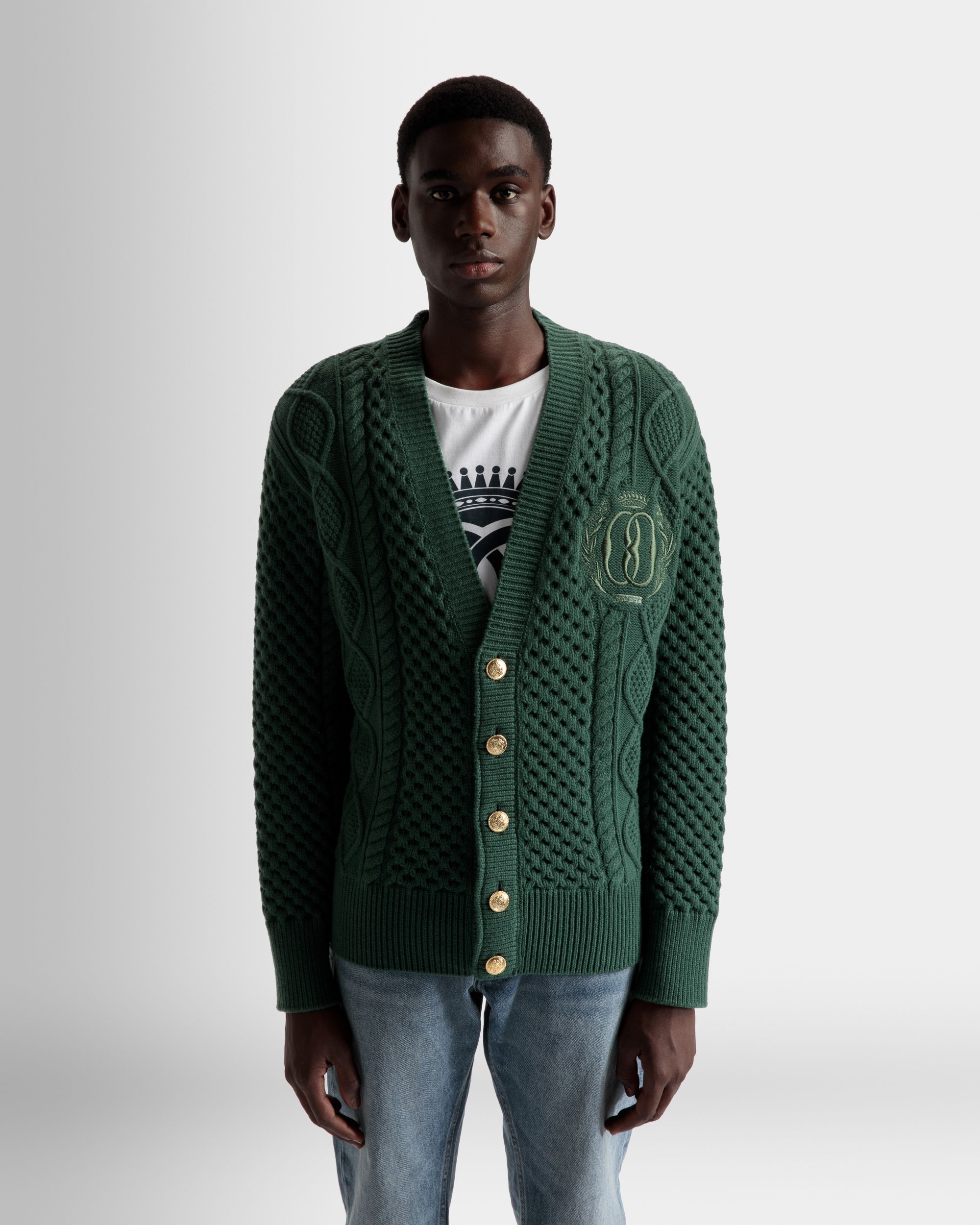 Men's cable knit cardigan online