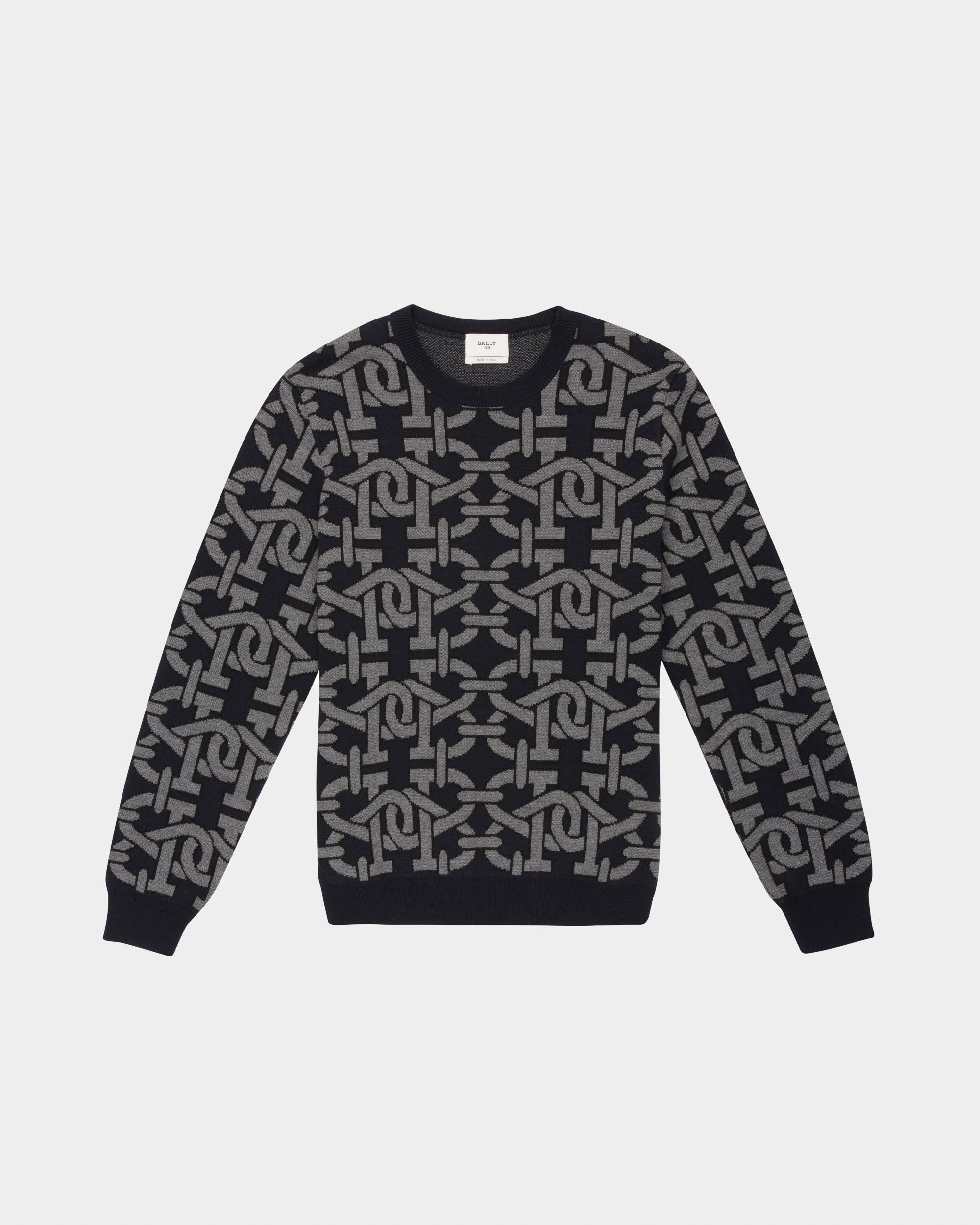 Wool Crewneck In Navy - Men's - Bally - 04