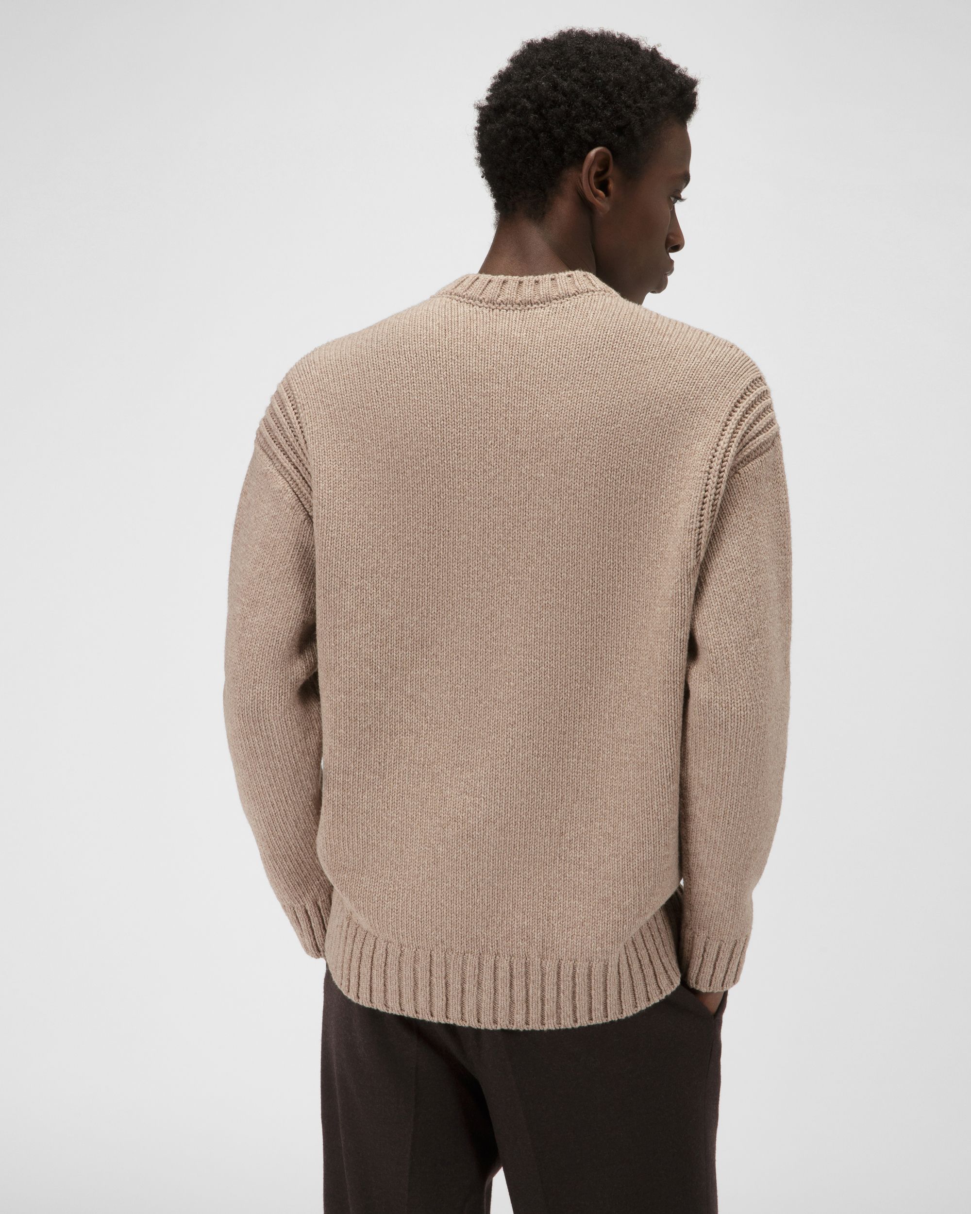 Wool Sweater In Beige - Men's - Bally - 03