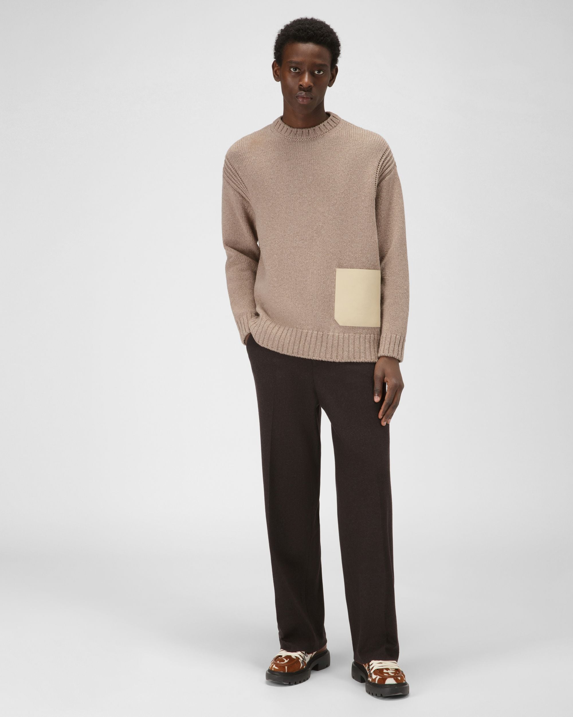 Wool Sweater In Beige - Men's - Bally - 05