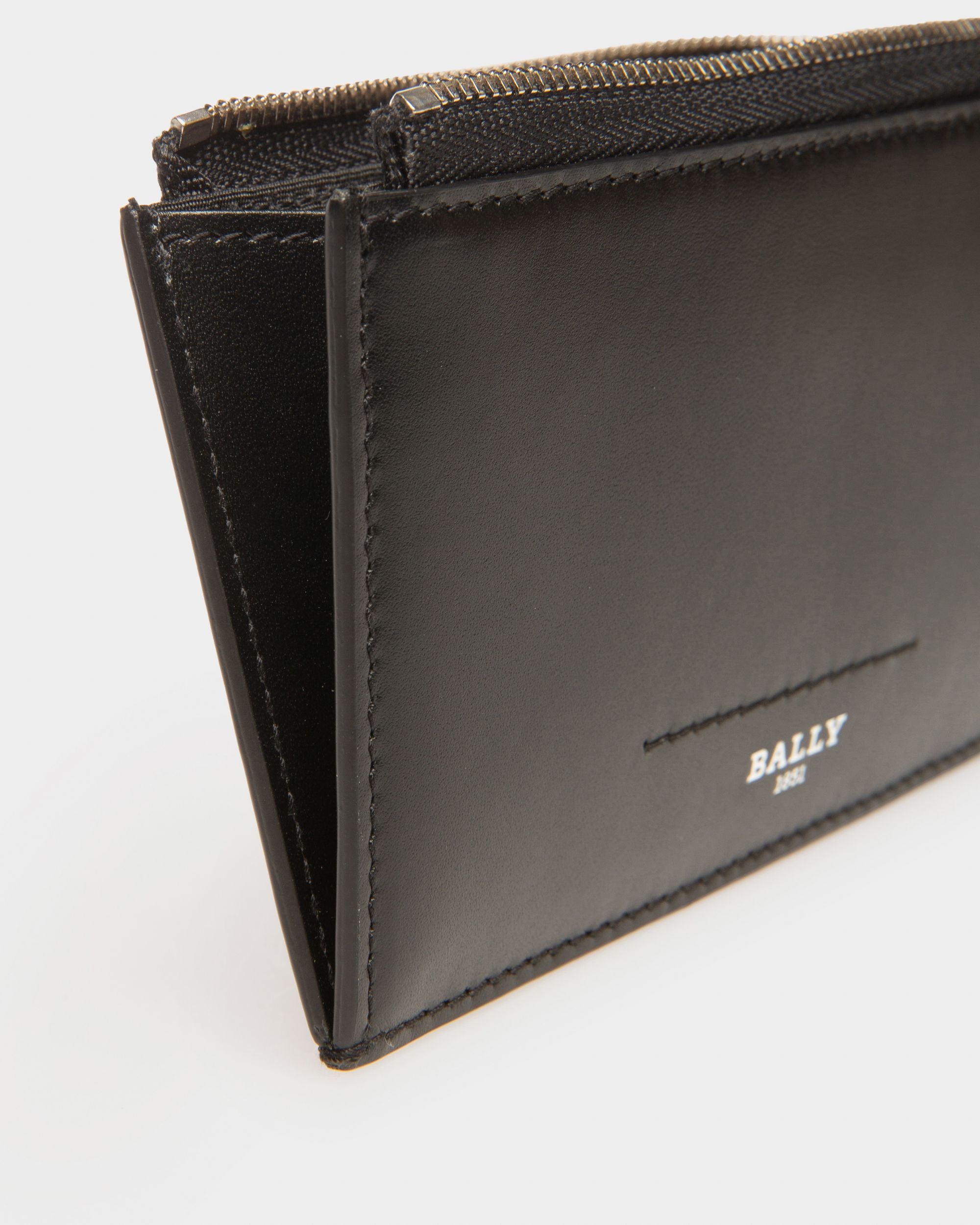 Scord Leather Card Holder In Black - Men's - Bally - 04
