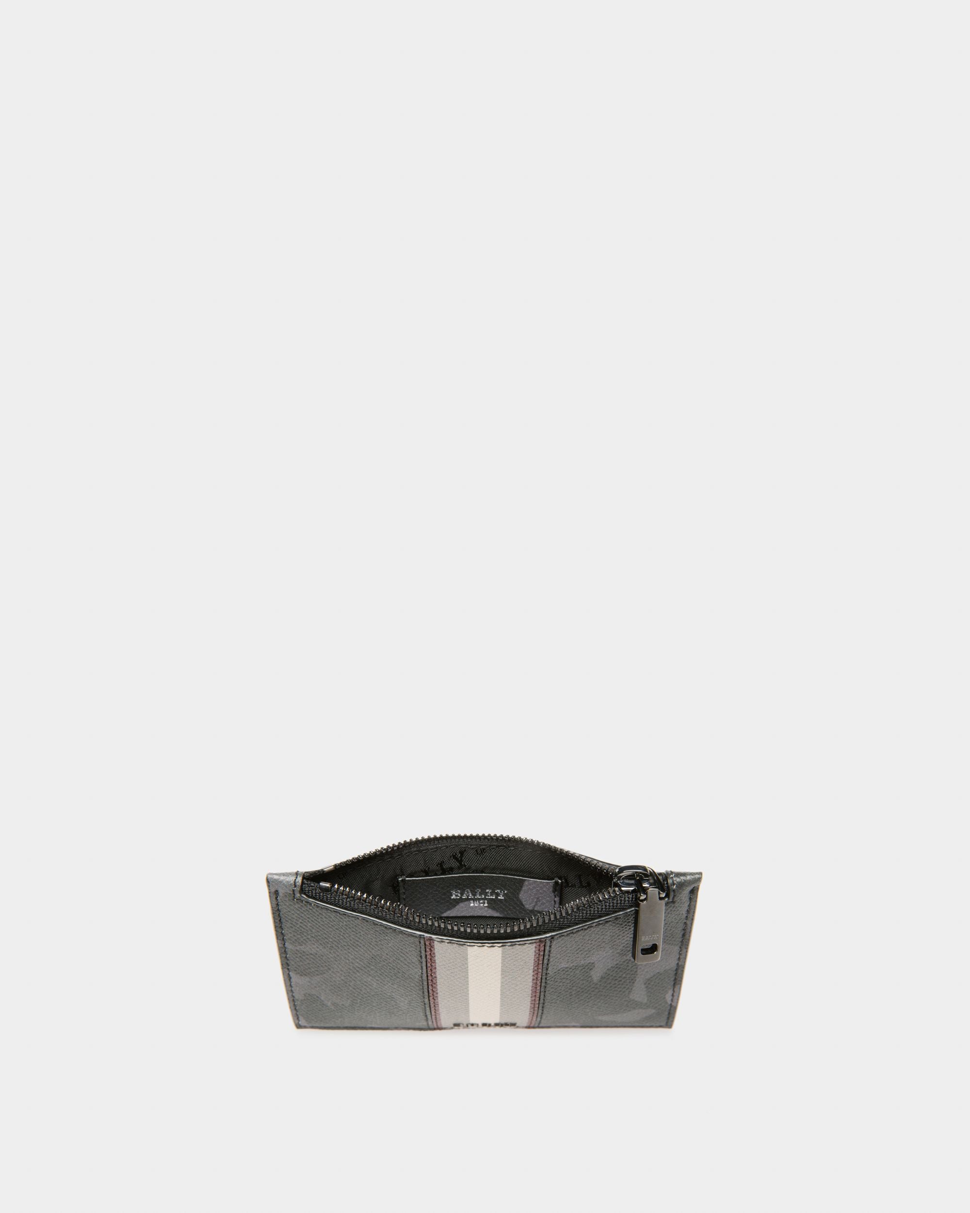 Babe Recycled Leather Card Holder In Black - Men's - Bally - 03