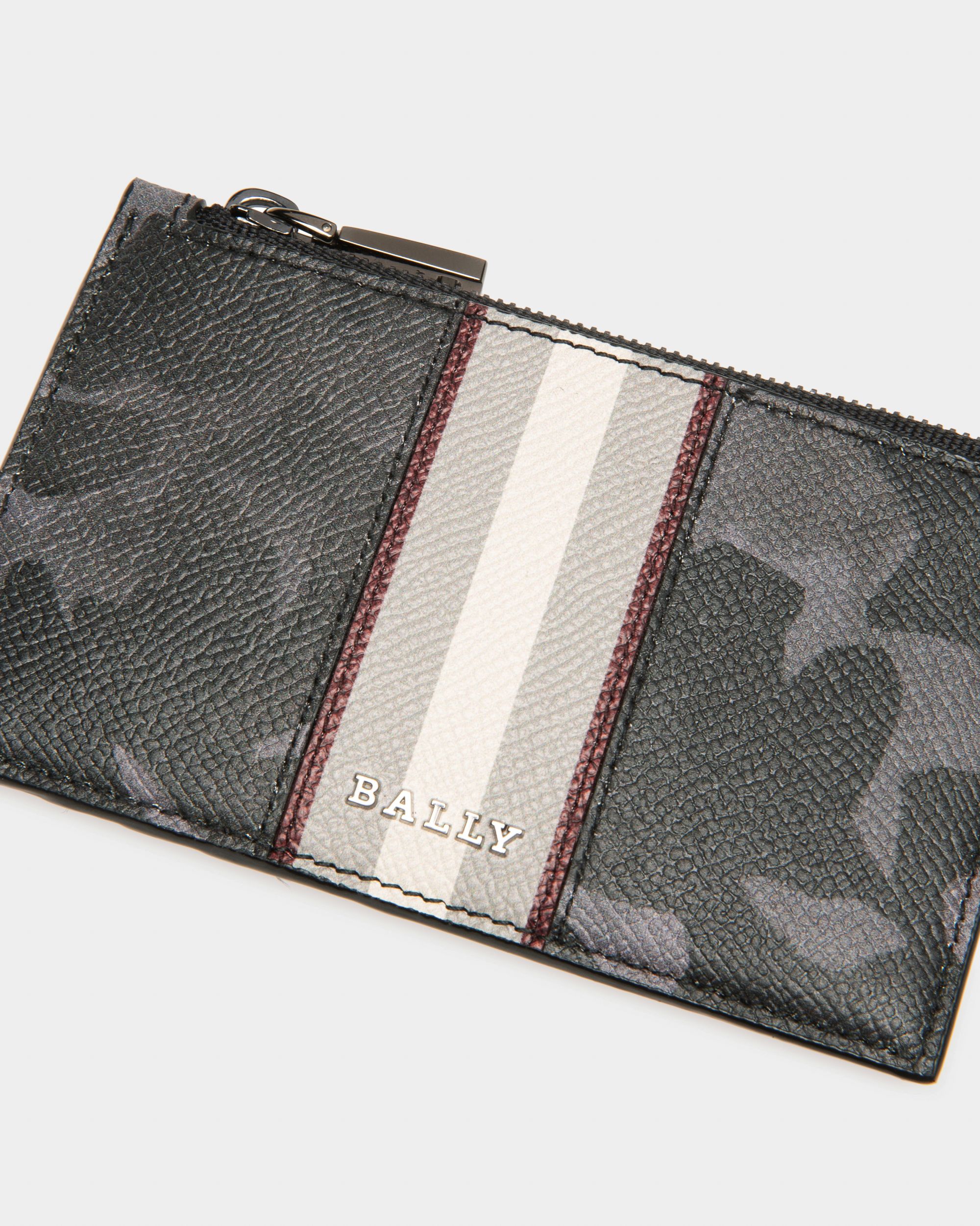 Babe Recycled Leather Card Holder In Black - Men's - Bally - 04