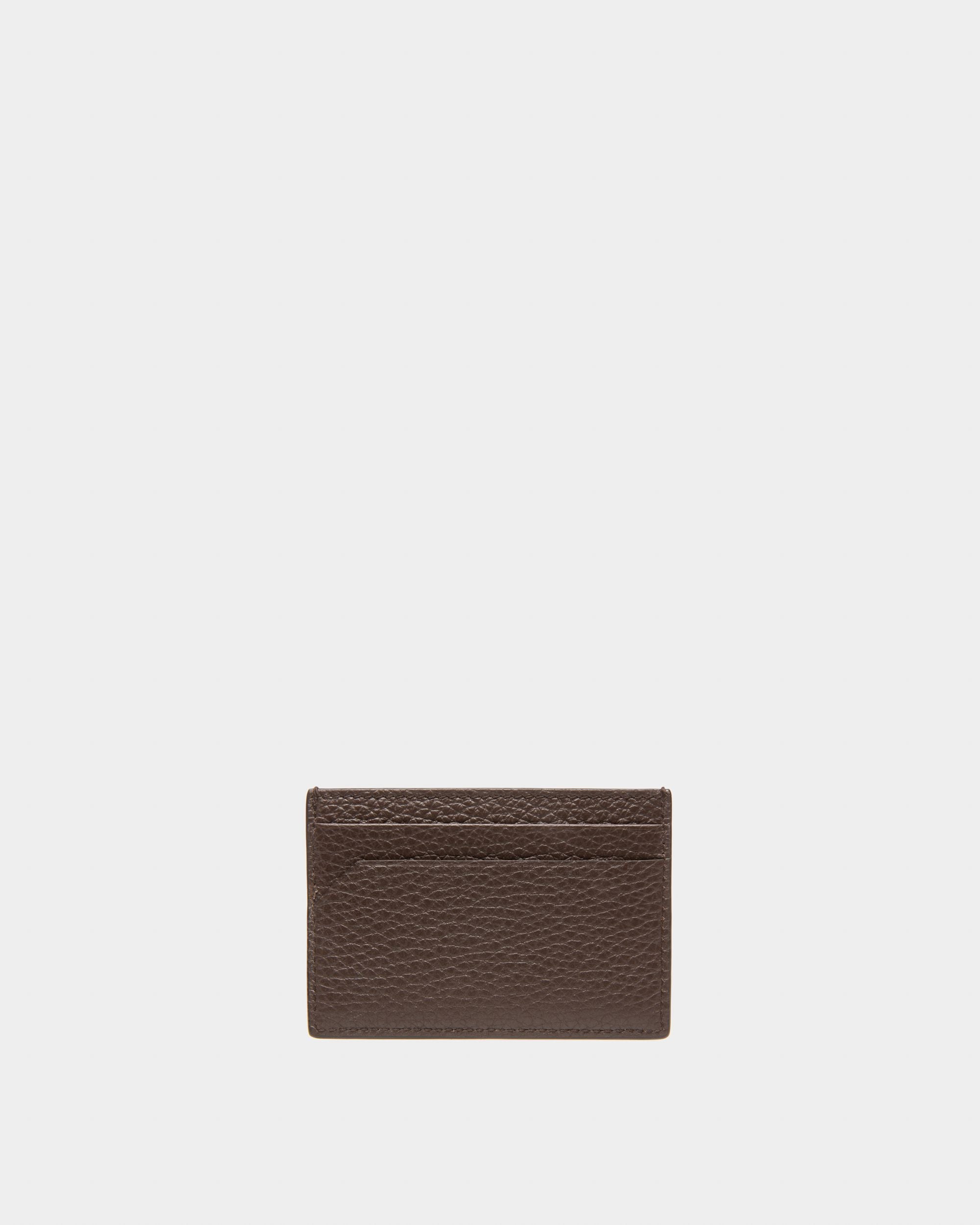 Schar Leather Card Holder In Ebony Brown - Men's - Bally - 02