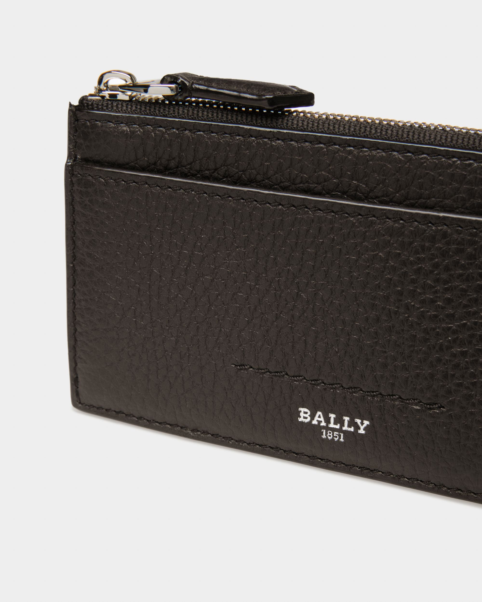 Sythom Leather Business Card Holder In Black - Men's - Bally - 04