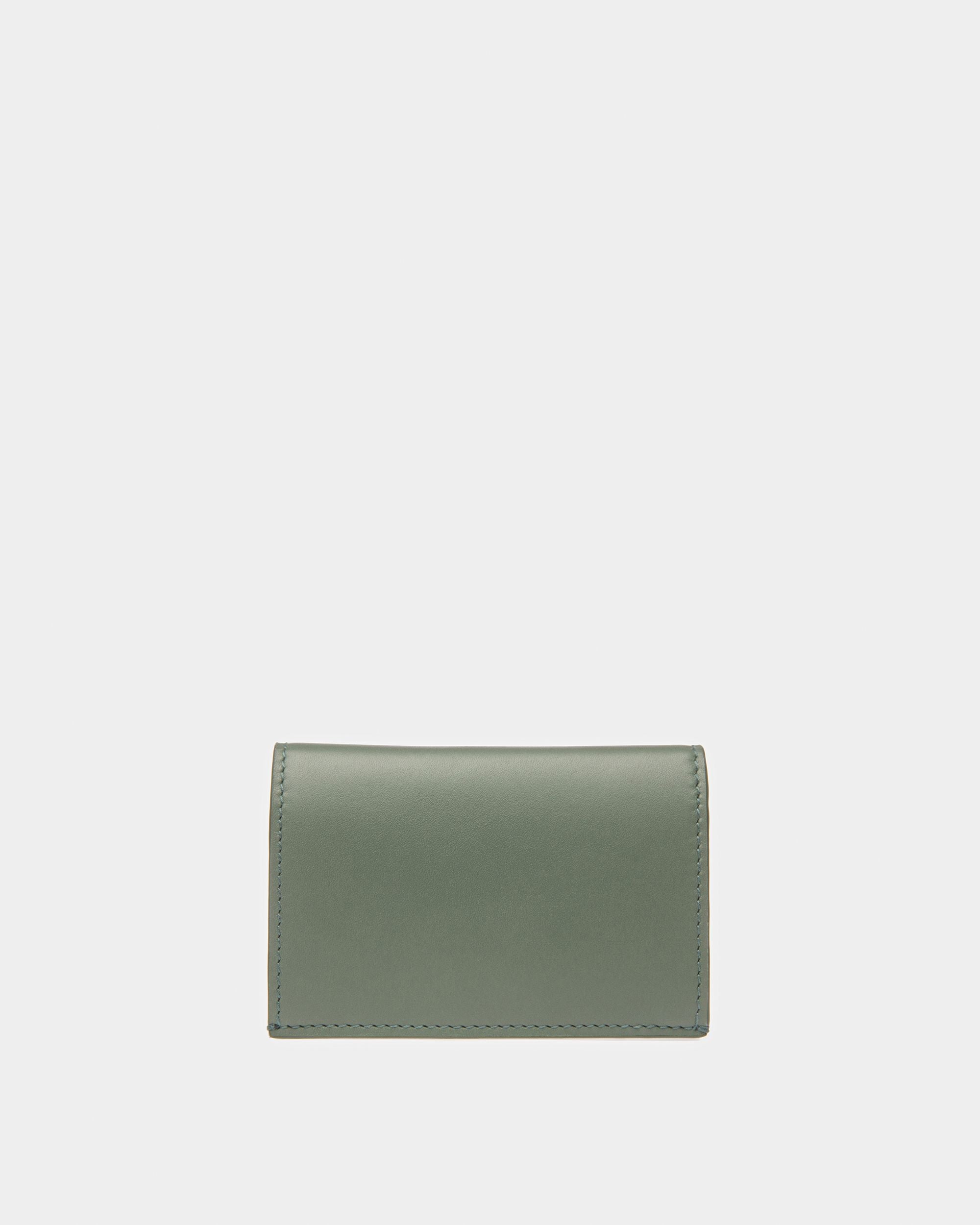 Annye Leather Business Card Holder In Sage - Men's - Bally - 02