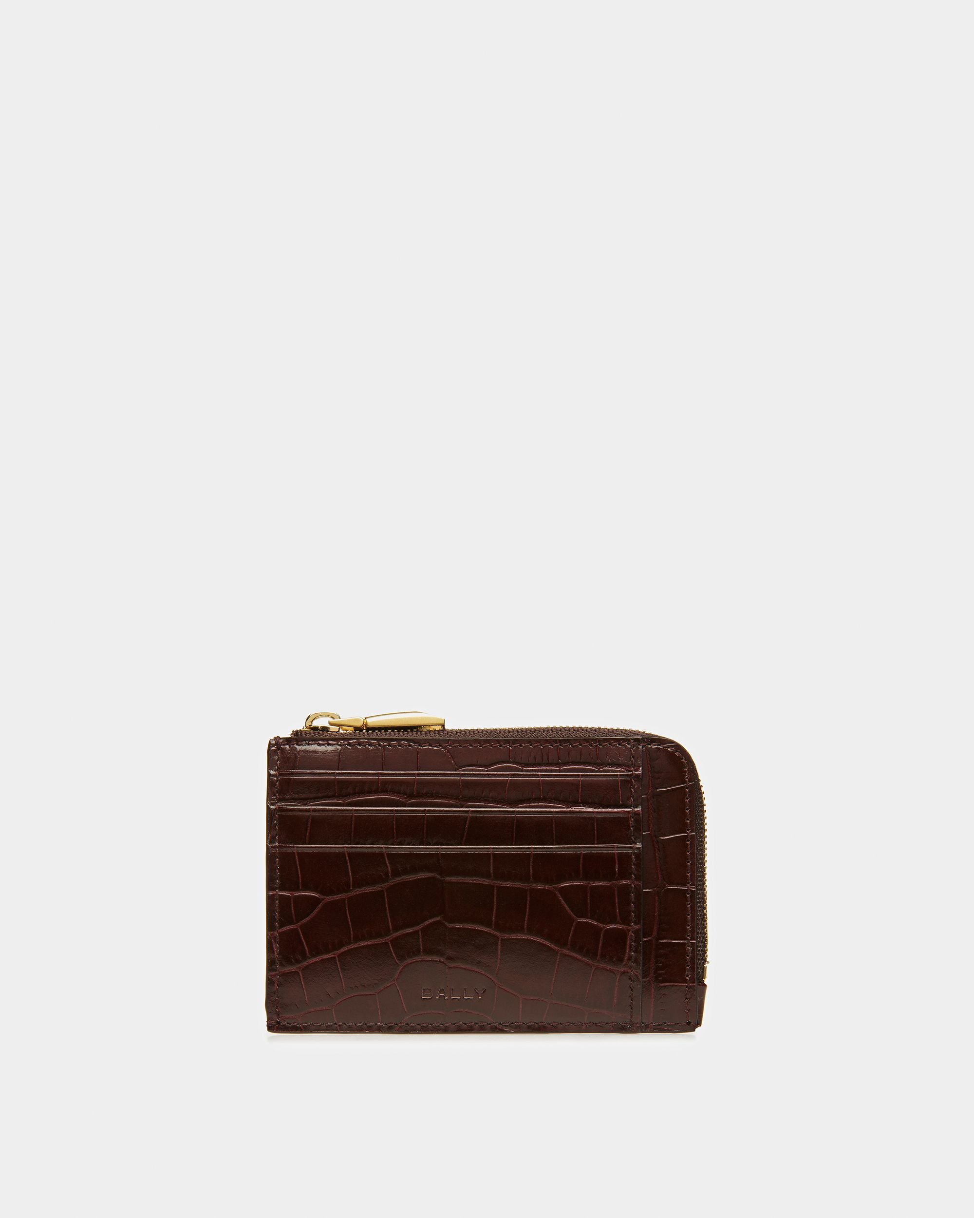 Zipped Coin Holder In Crocodile Embossed - Men's - Bally - 01