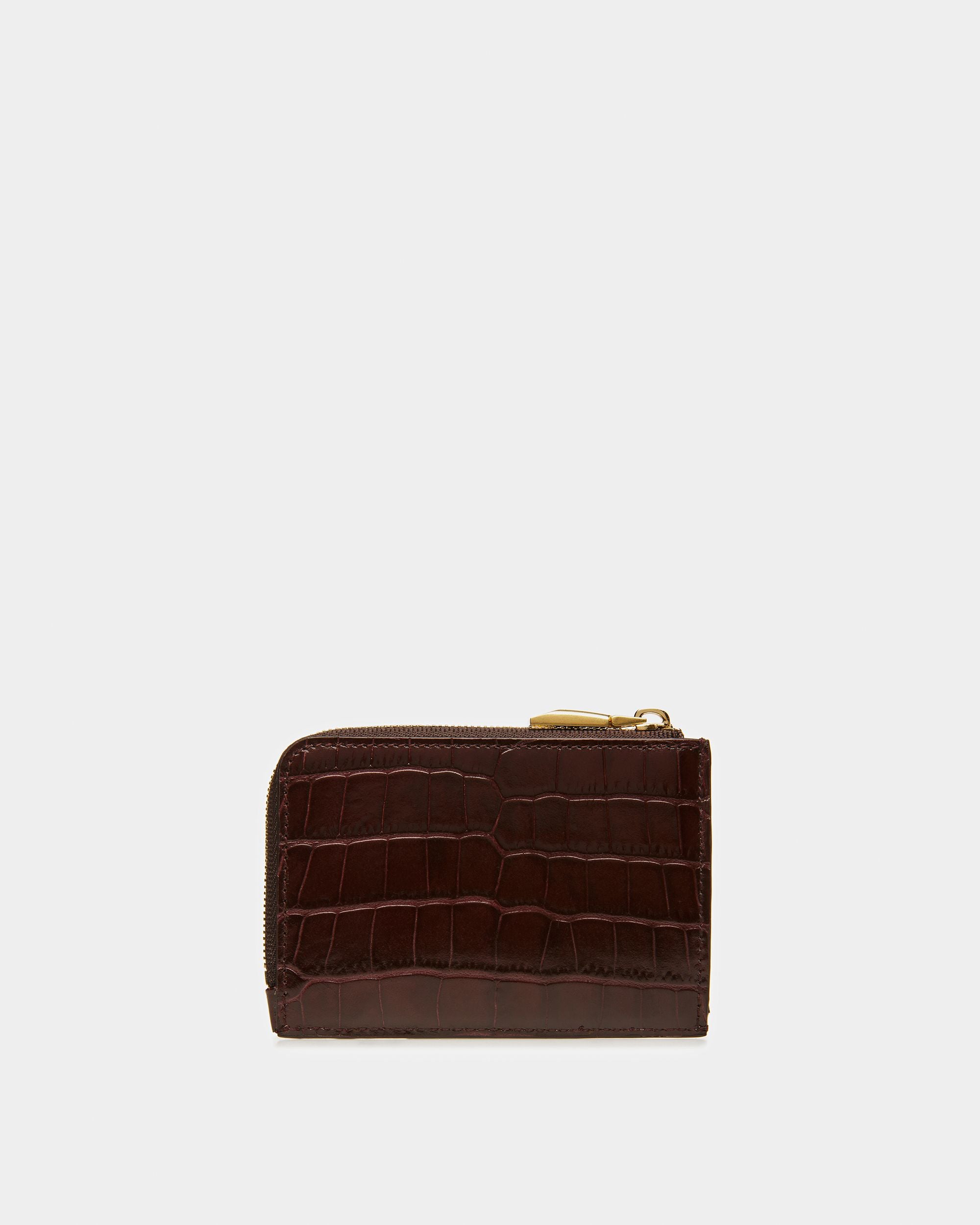 Zipped Coin Holder In Crocodile Embossed - Men's - Bally - 02