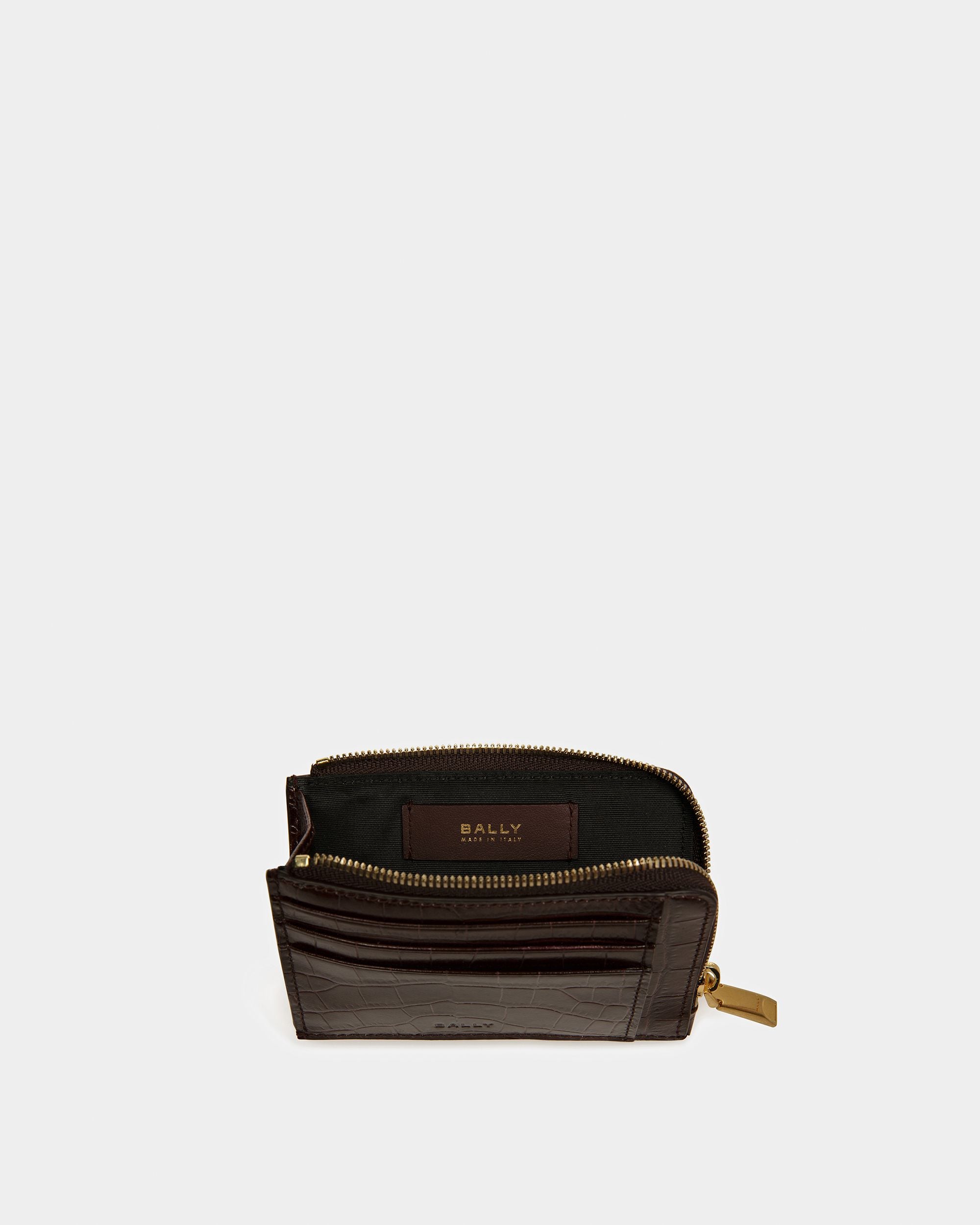Zipped Coin Holder In Crocodile Embossed - Men's - Bally - 03