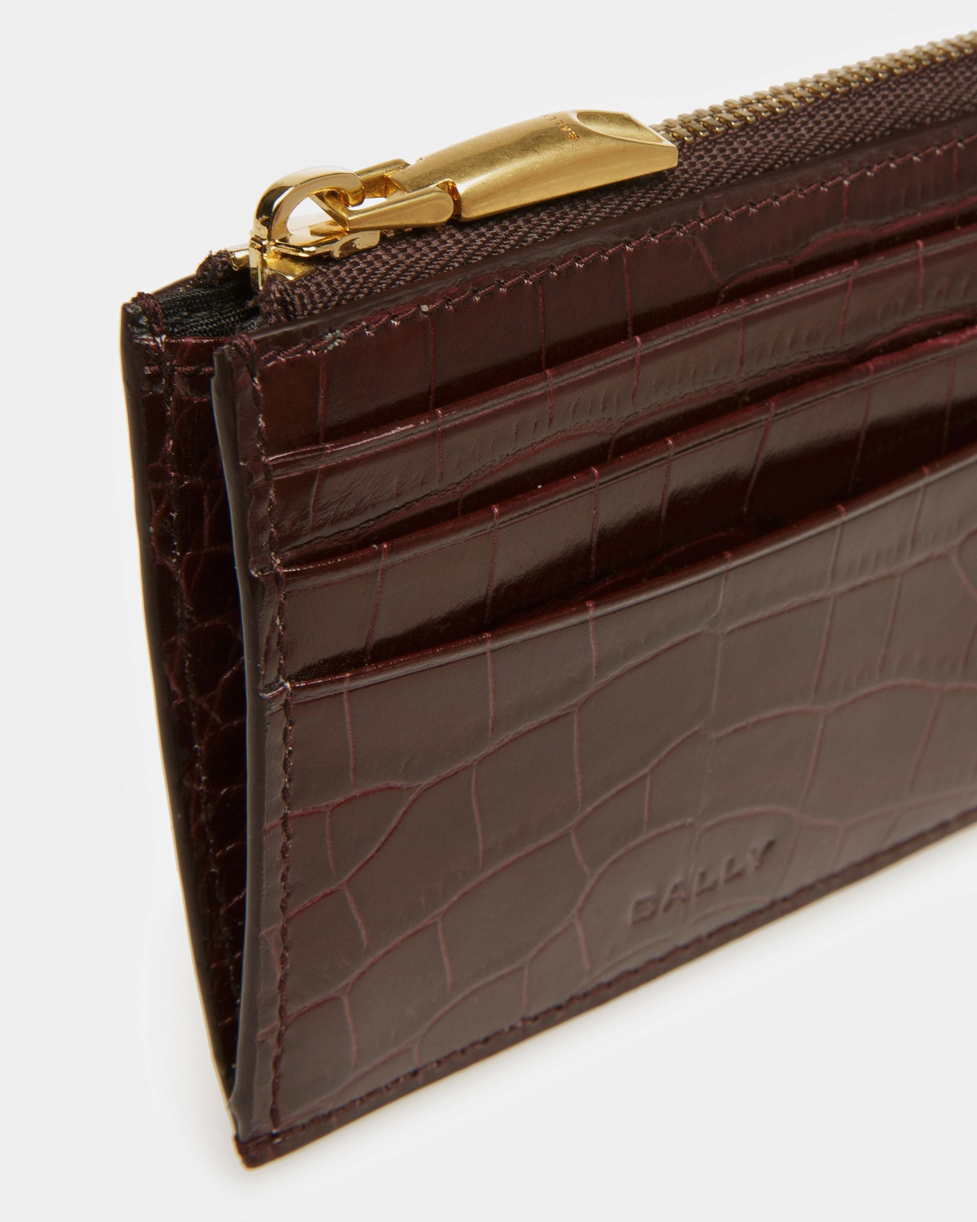 Zipped Coin Holder In Crocodile Embossed - Men's - Bally - 04
