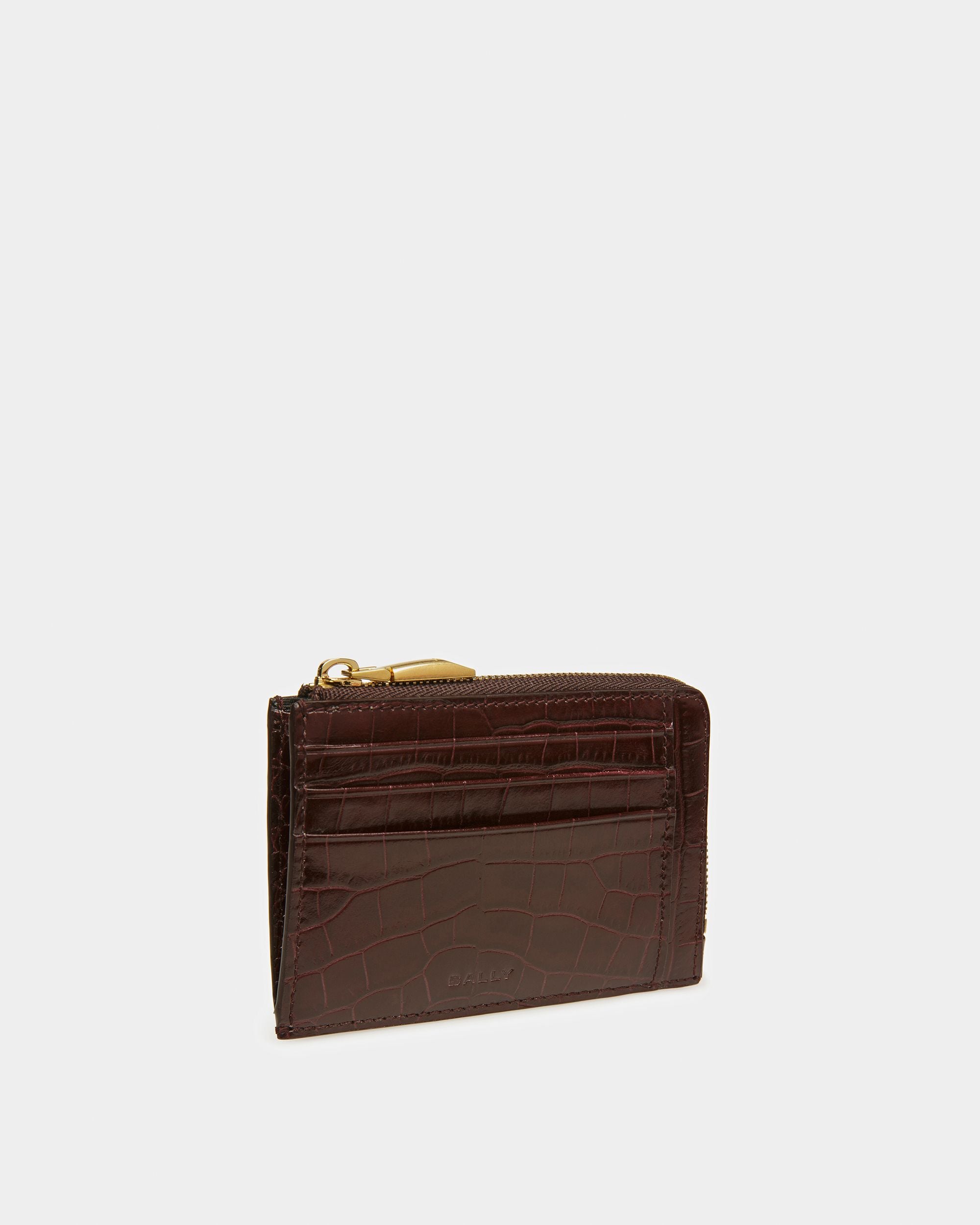 Zipped Coin Holder In Crocodile Embossed - Men's - Bally - 05
