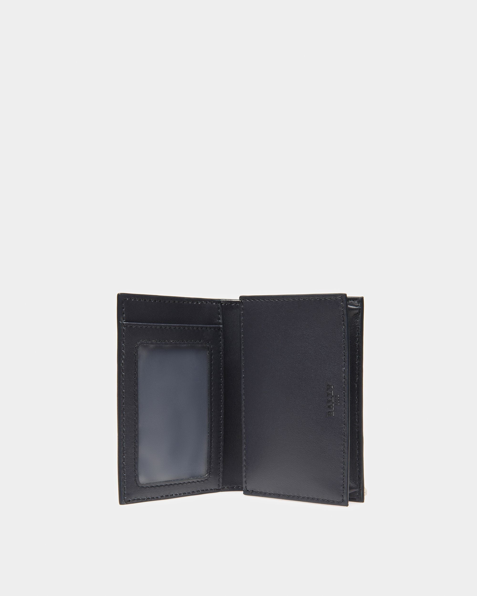 Balee Leather Business Card Holder In Midnight Blue And Light Blue - Men's - Bally - 03