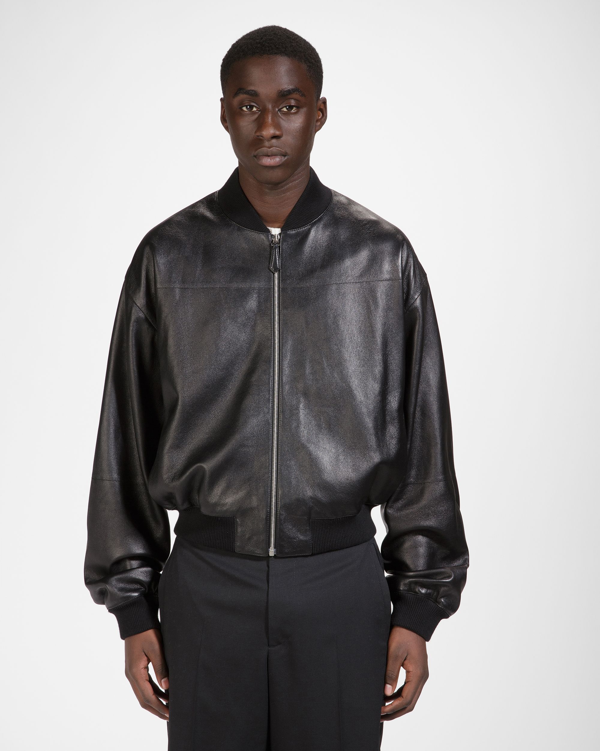 Leather Bomber Jacket In Black - Men's - Bally - 06
