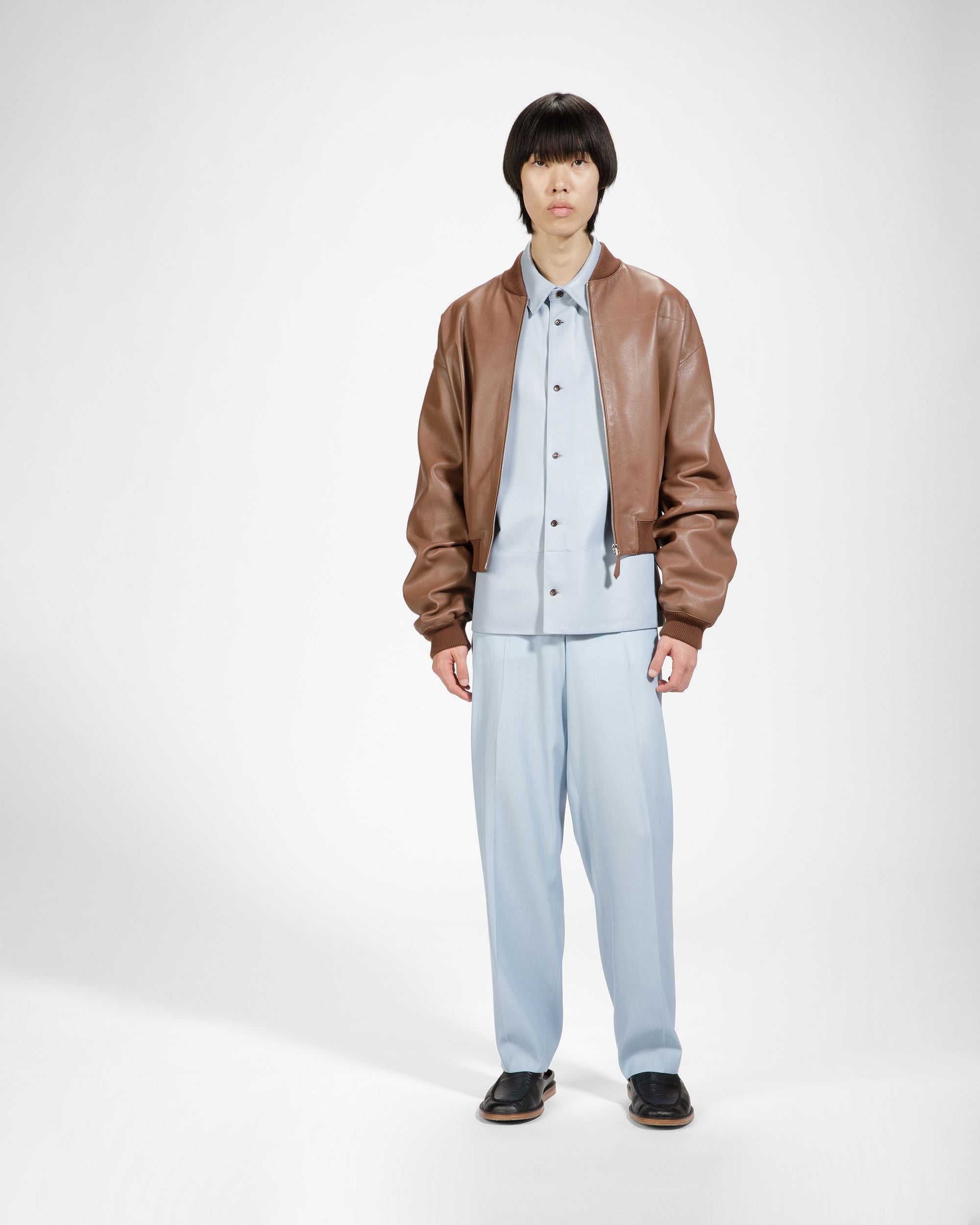 Leather Bomber Jacket In Brown - Men's - Bally - 04