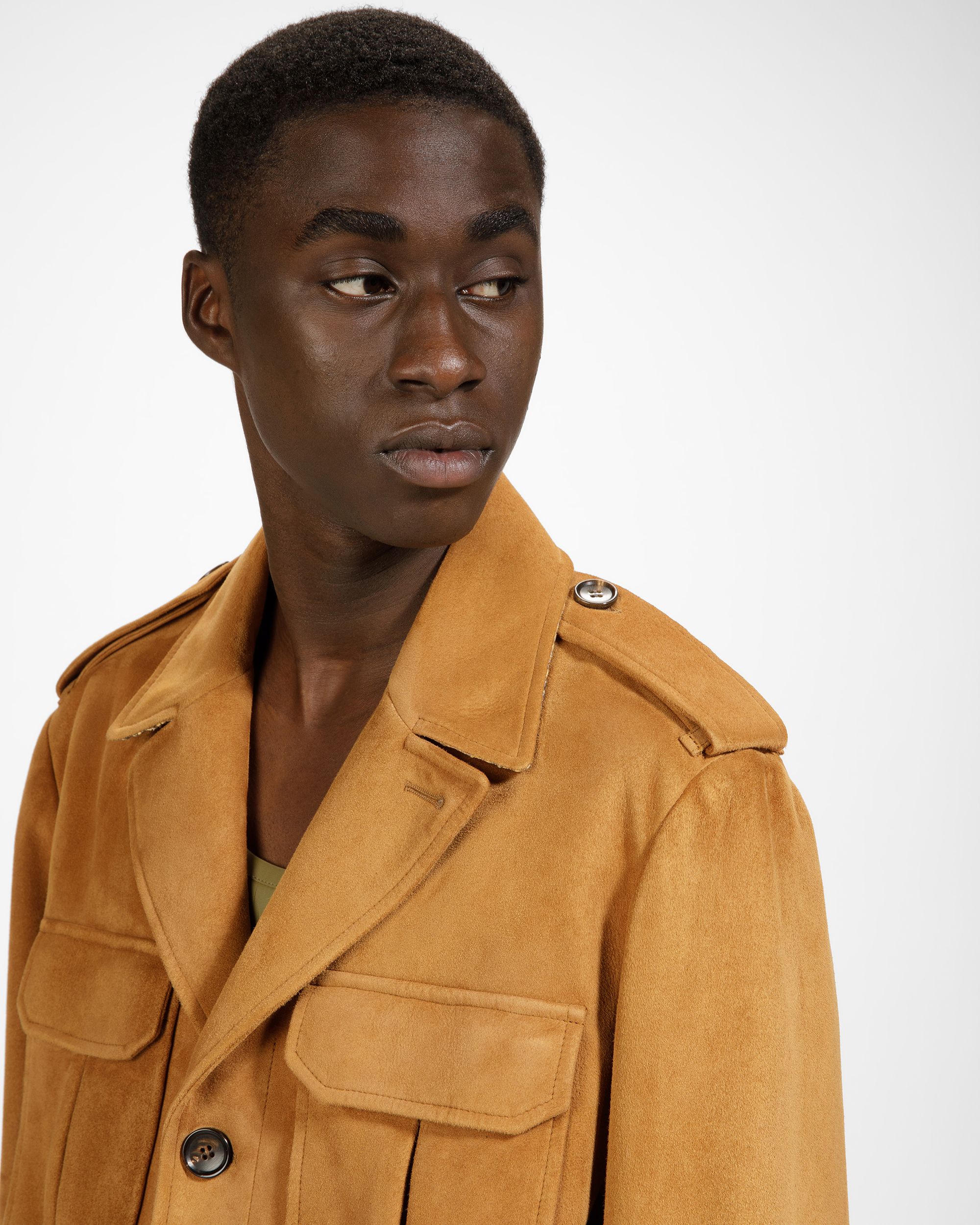 Leather Blouson Bomber Jacket In Desert - Men's - Bally - 02