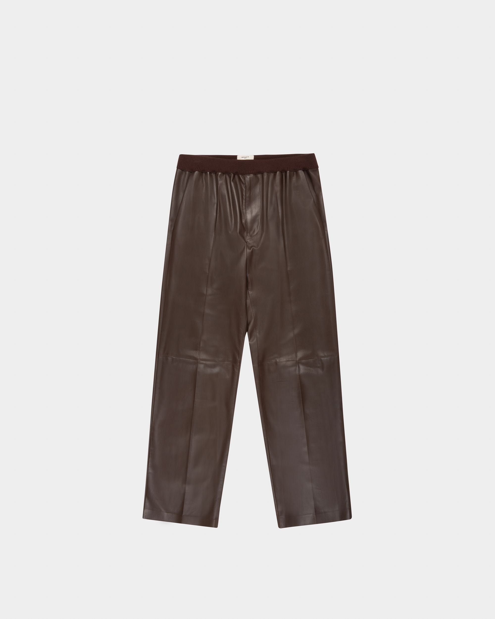 Leather Trousers In Ebony Brown - Men's - Bally - 04