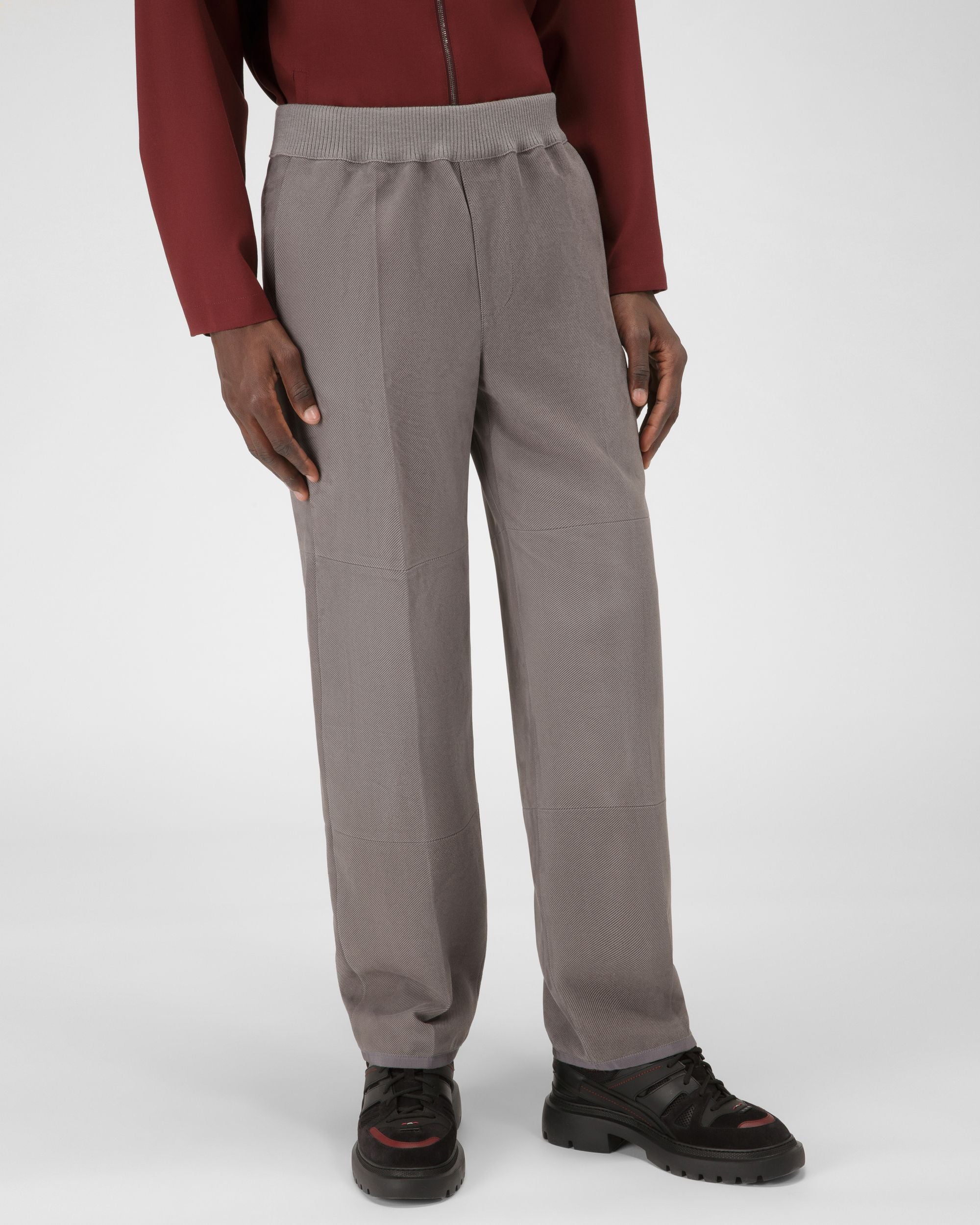Suede Trousers In Grey - Men's - Bally - 01