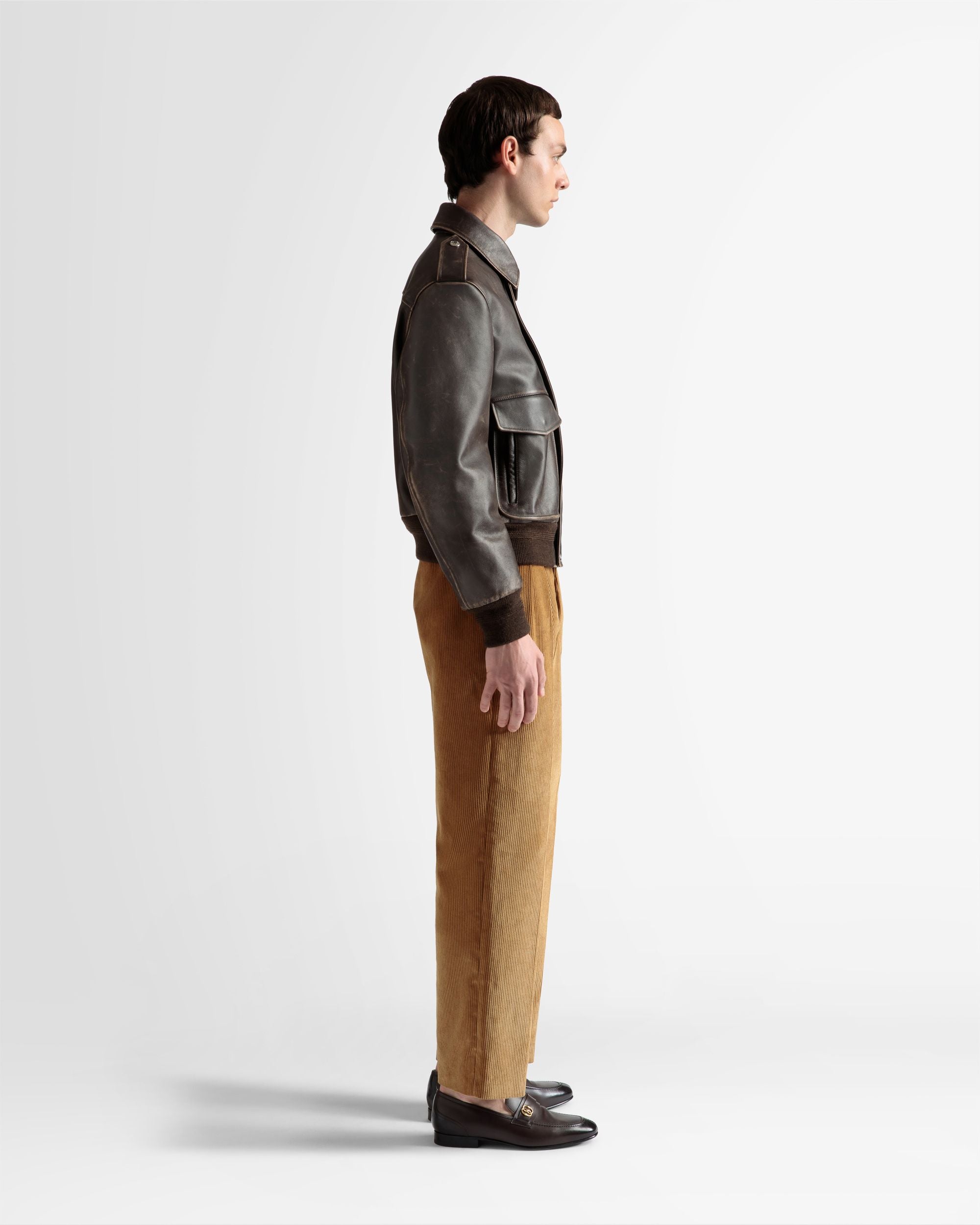 Bomber Jacket In Brown Leather - Men's - Bally - 04
