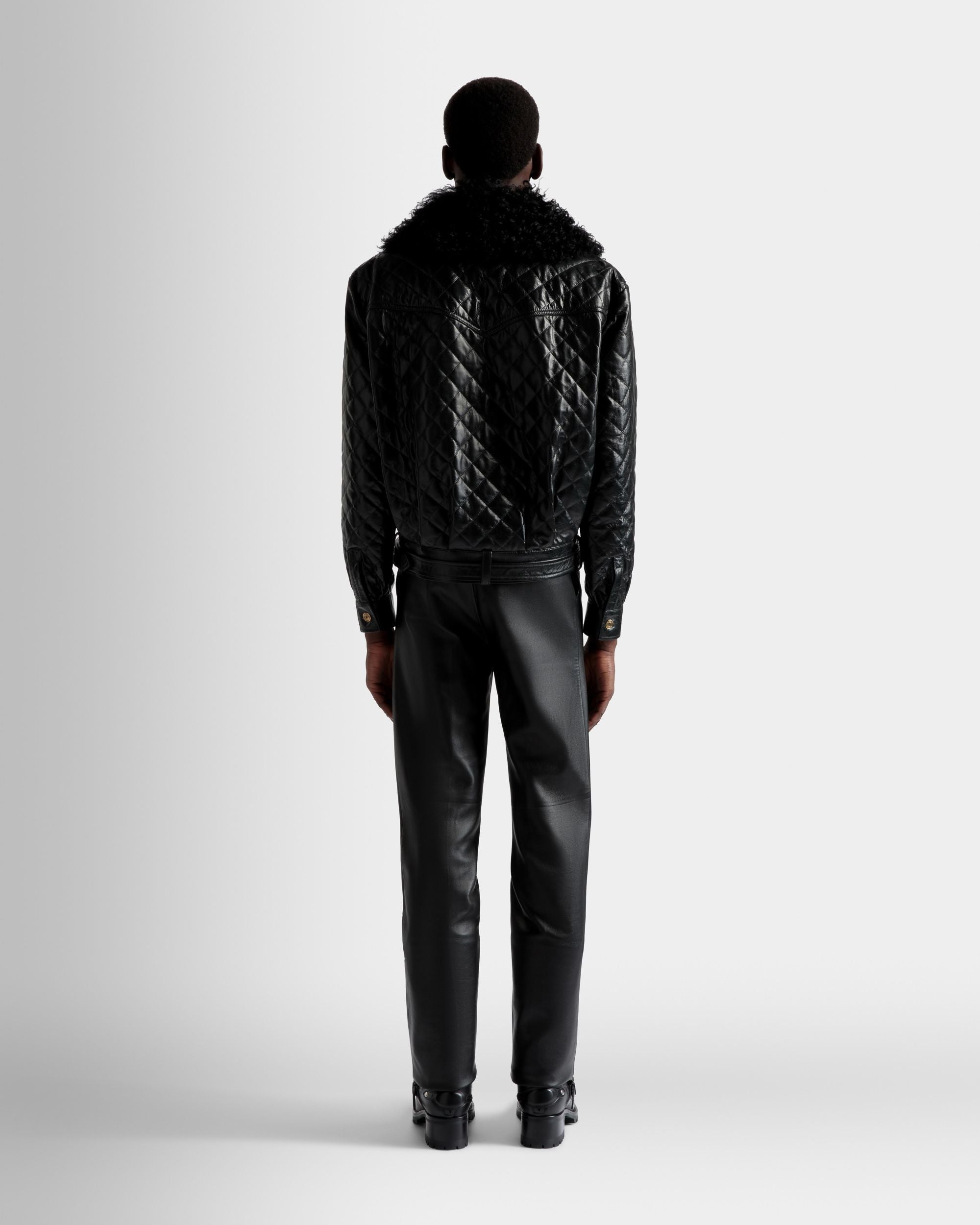 Bomber Jacket In Black Leather - Men's - Bally - 06
