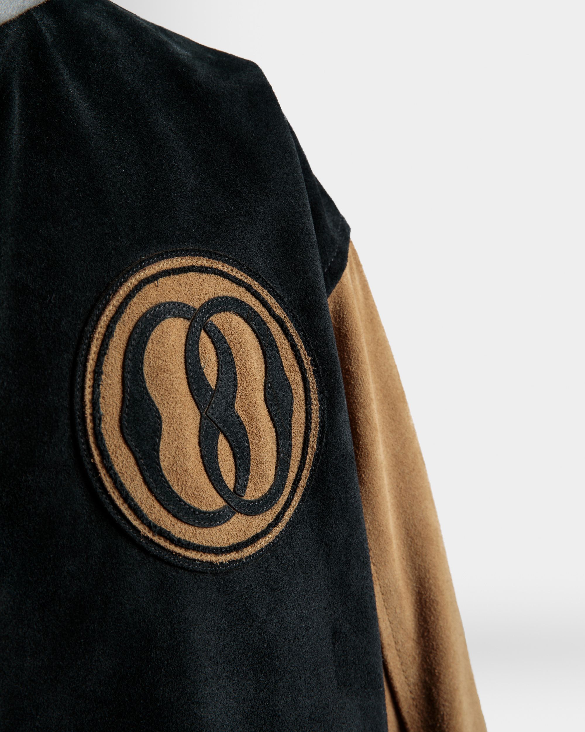 Letterman Jacket In Black And Desert Suede - Men's - Bally - 04
