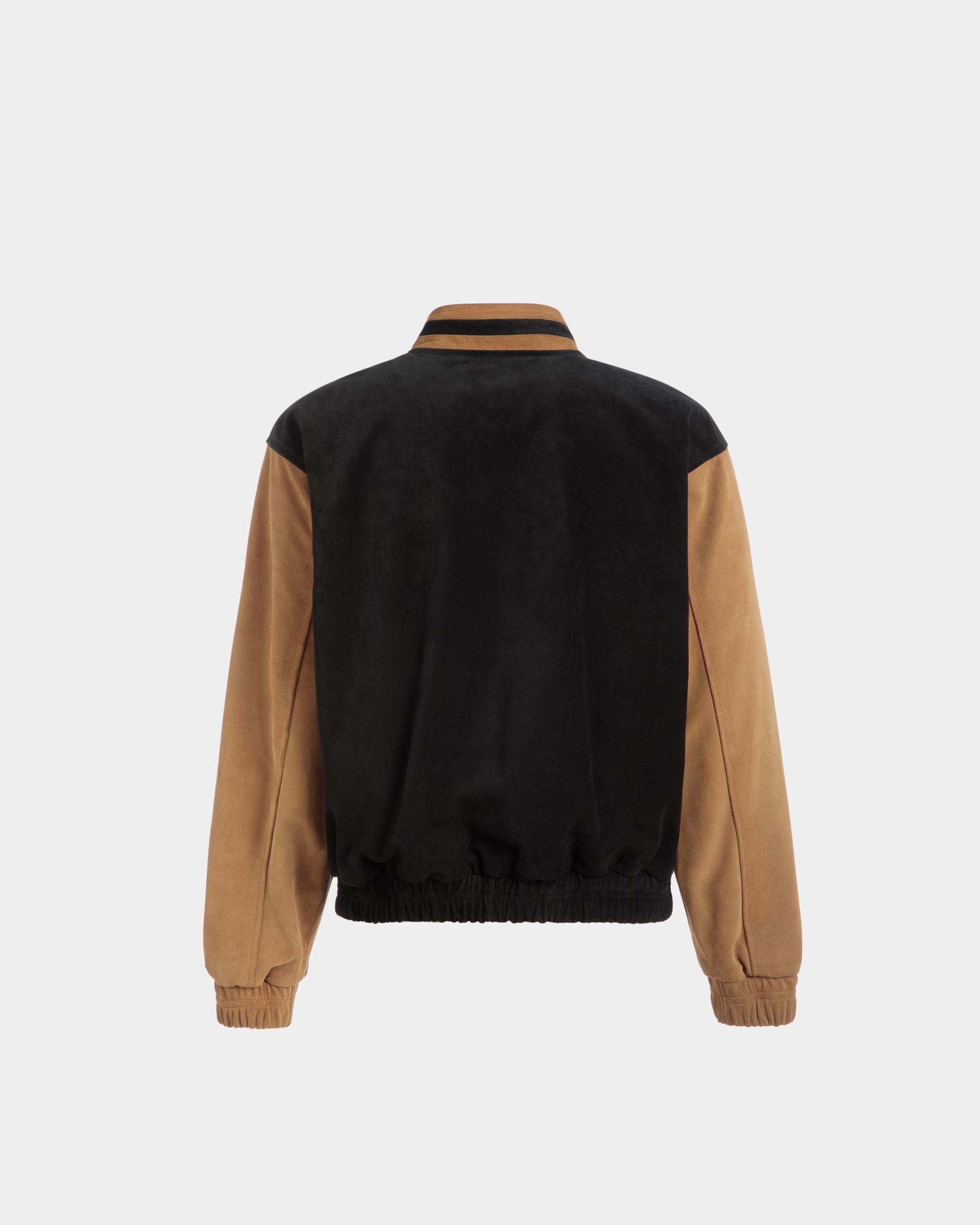 Letterman Jacket In Black And Desert Suede - Men's - Bally - 07