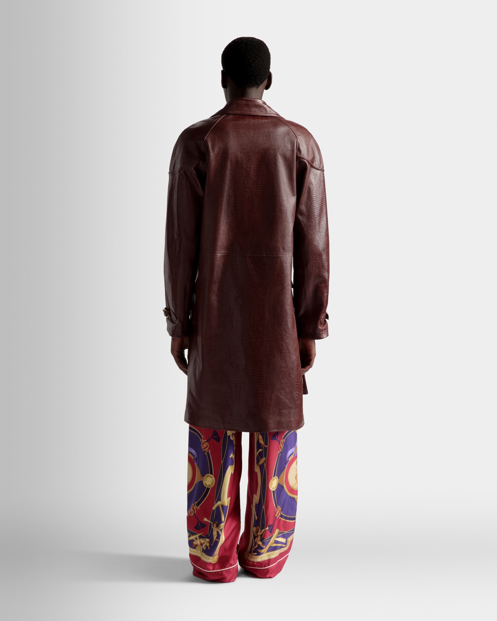 Pea Coat In Burgundy Leather - Men's - Bally - 06