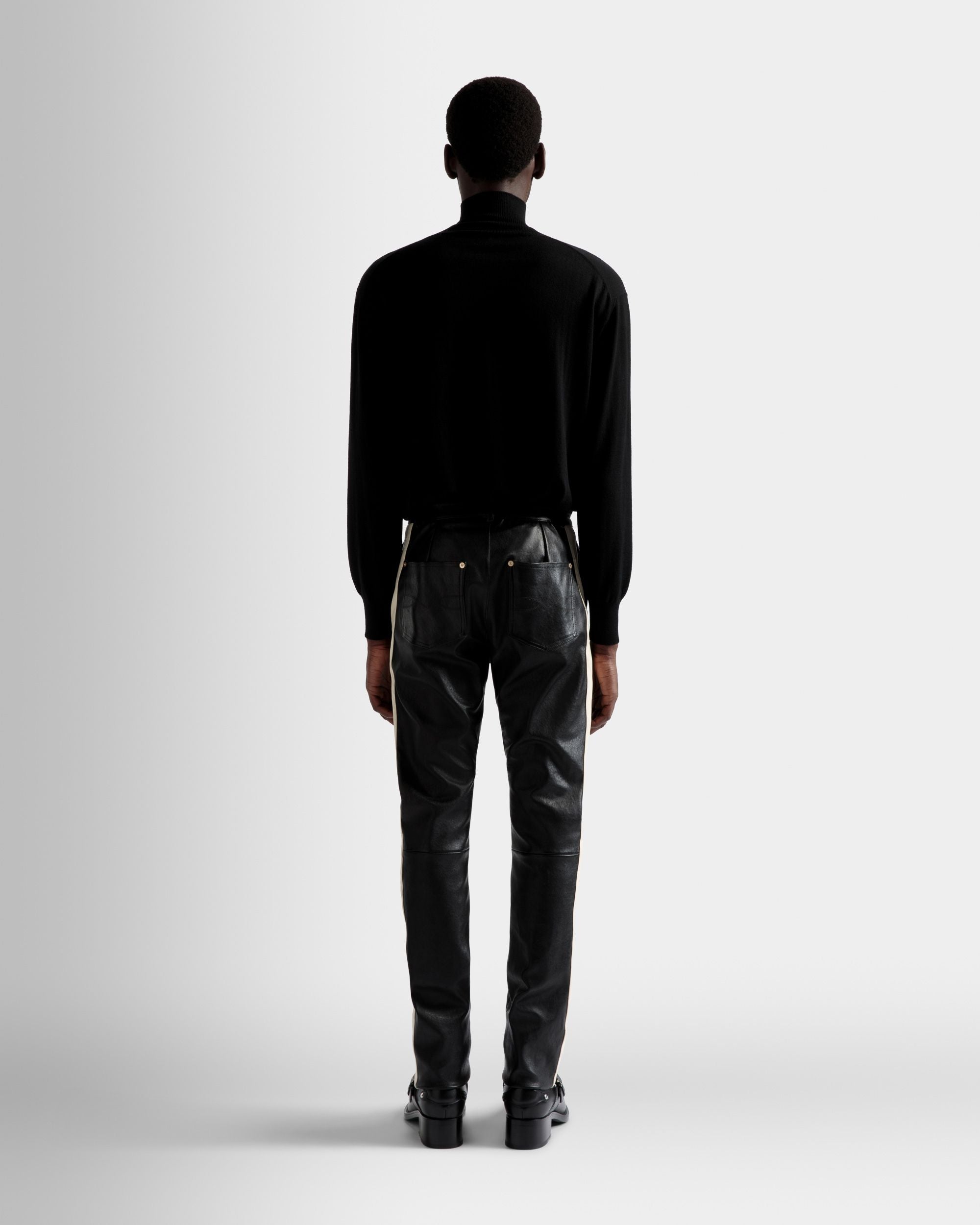 Nappa Stretch Trousers In Black Leather - Men's - Bally - 06