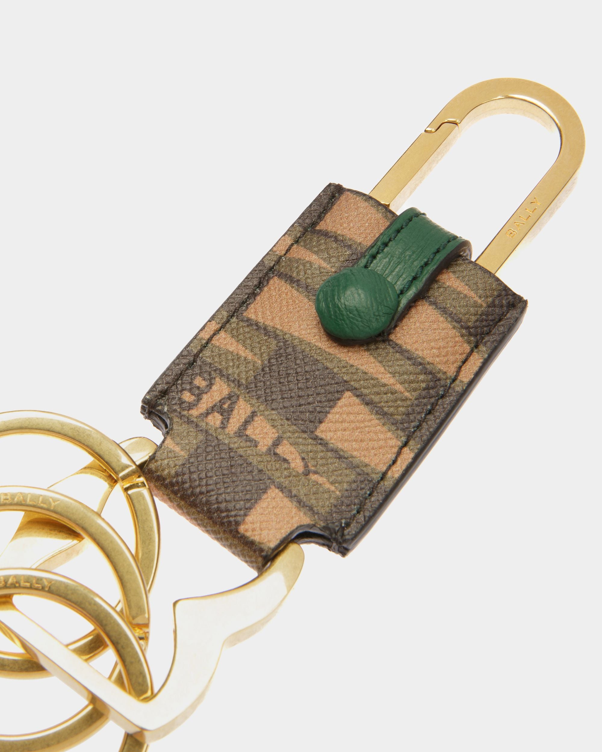 Men s Pennant Key Holder In Desert And Kelly Green TPU Bally