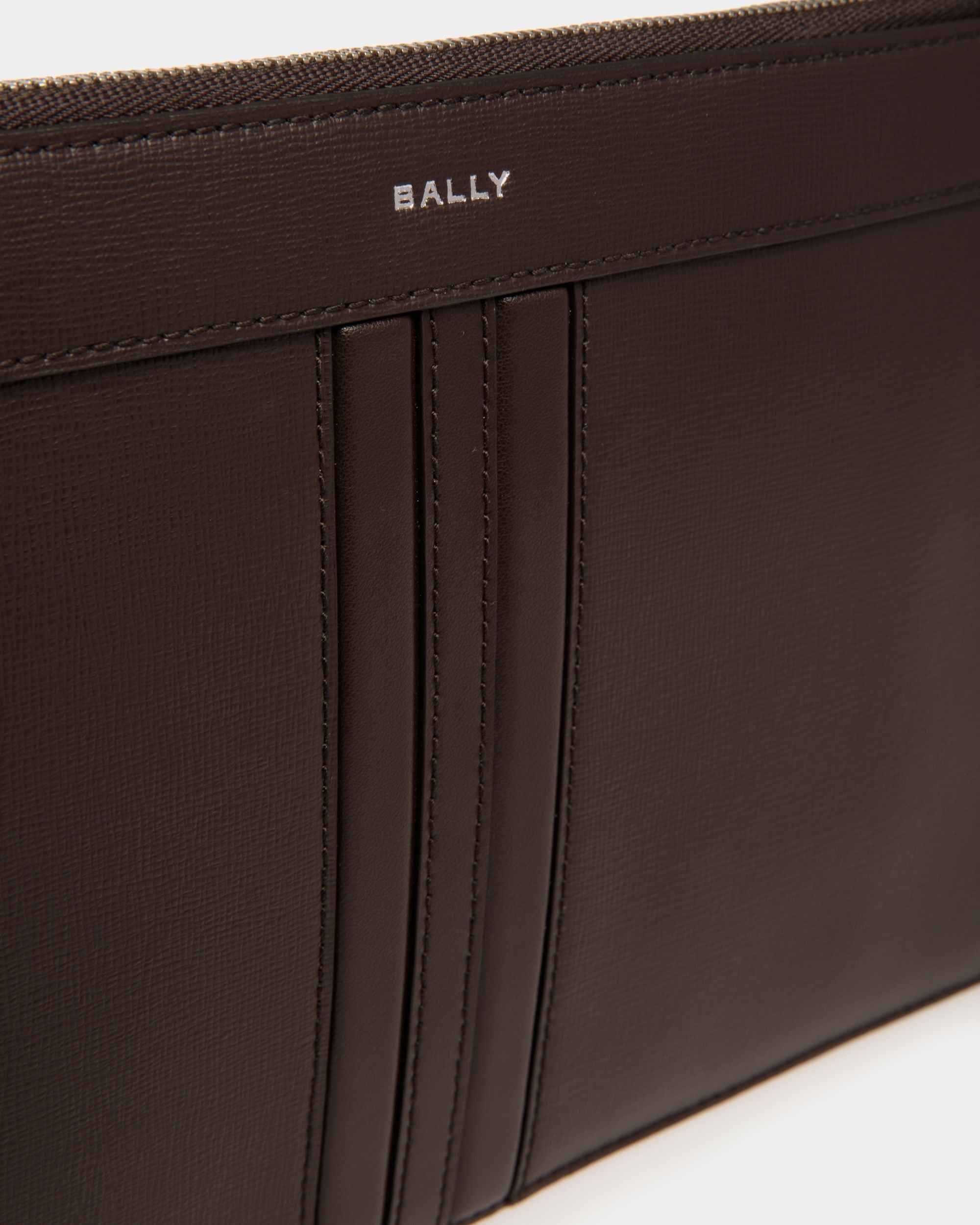 Men s Mythos Pochette in Ebano Recycled Leather Bally