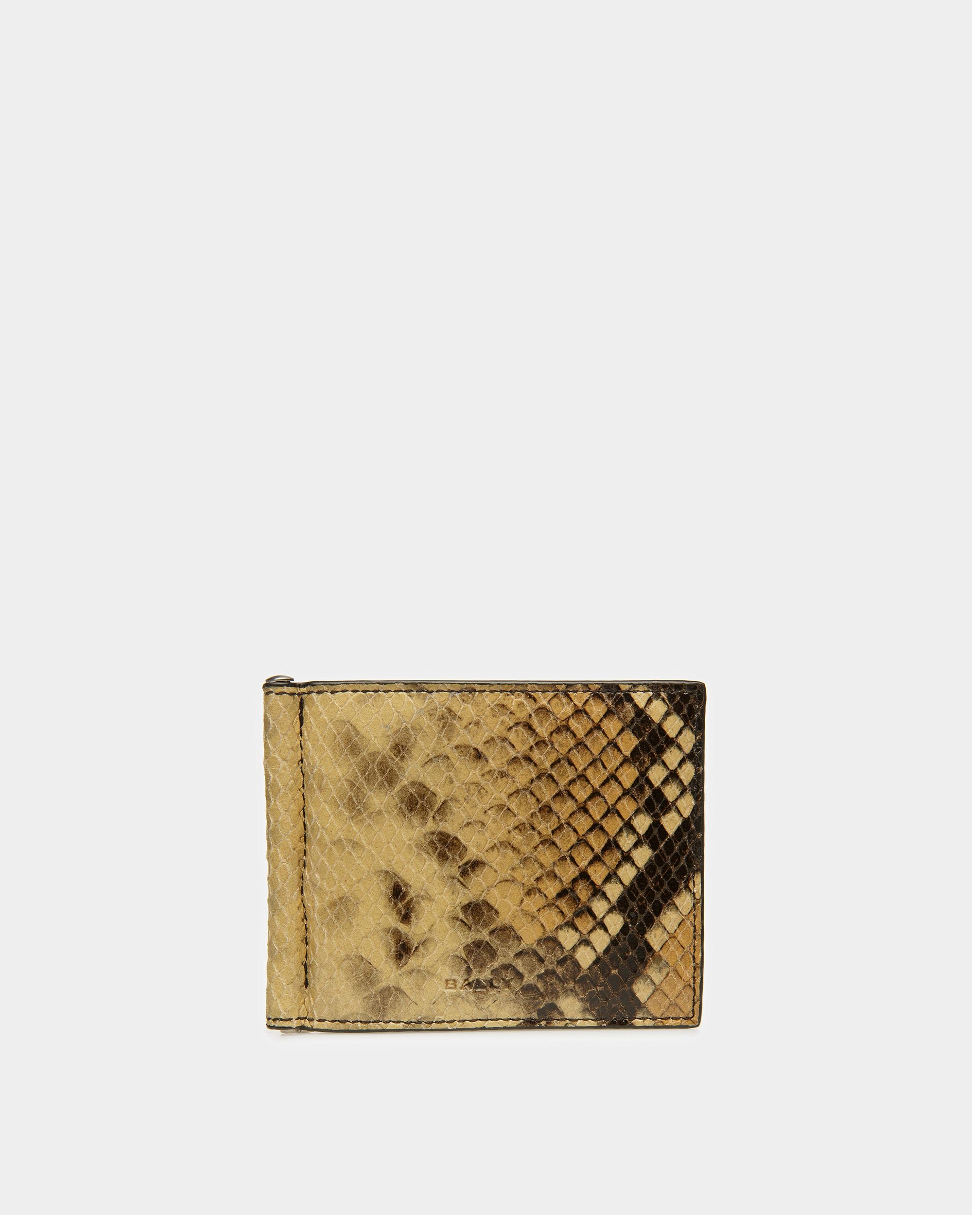 Bifold Clip Wallet In Python Print - Men's - Bally - 01