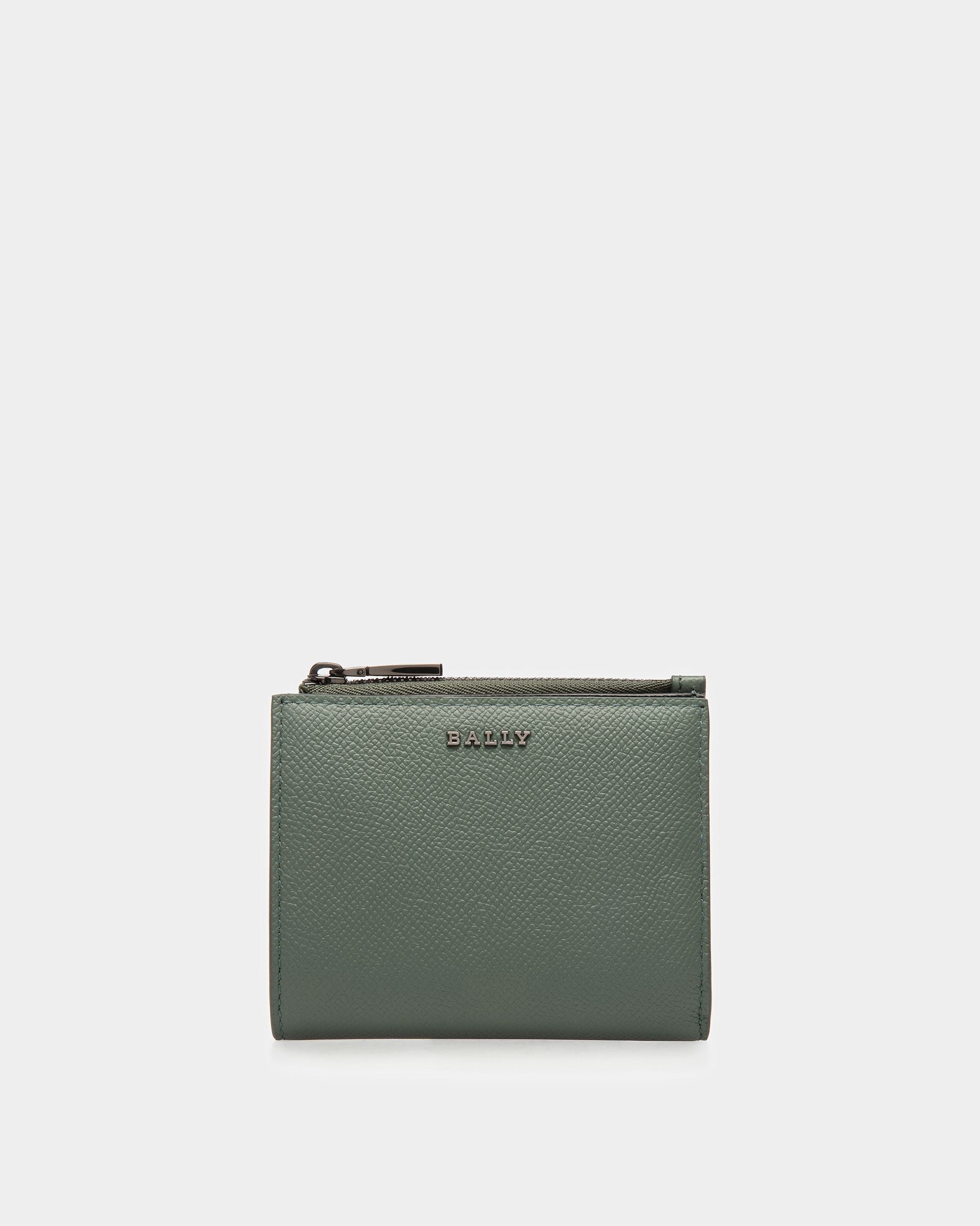 Bunner Leather Wallet In Sage And Black - Men's - Bally - 01
