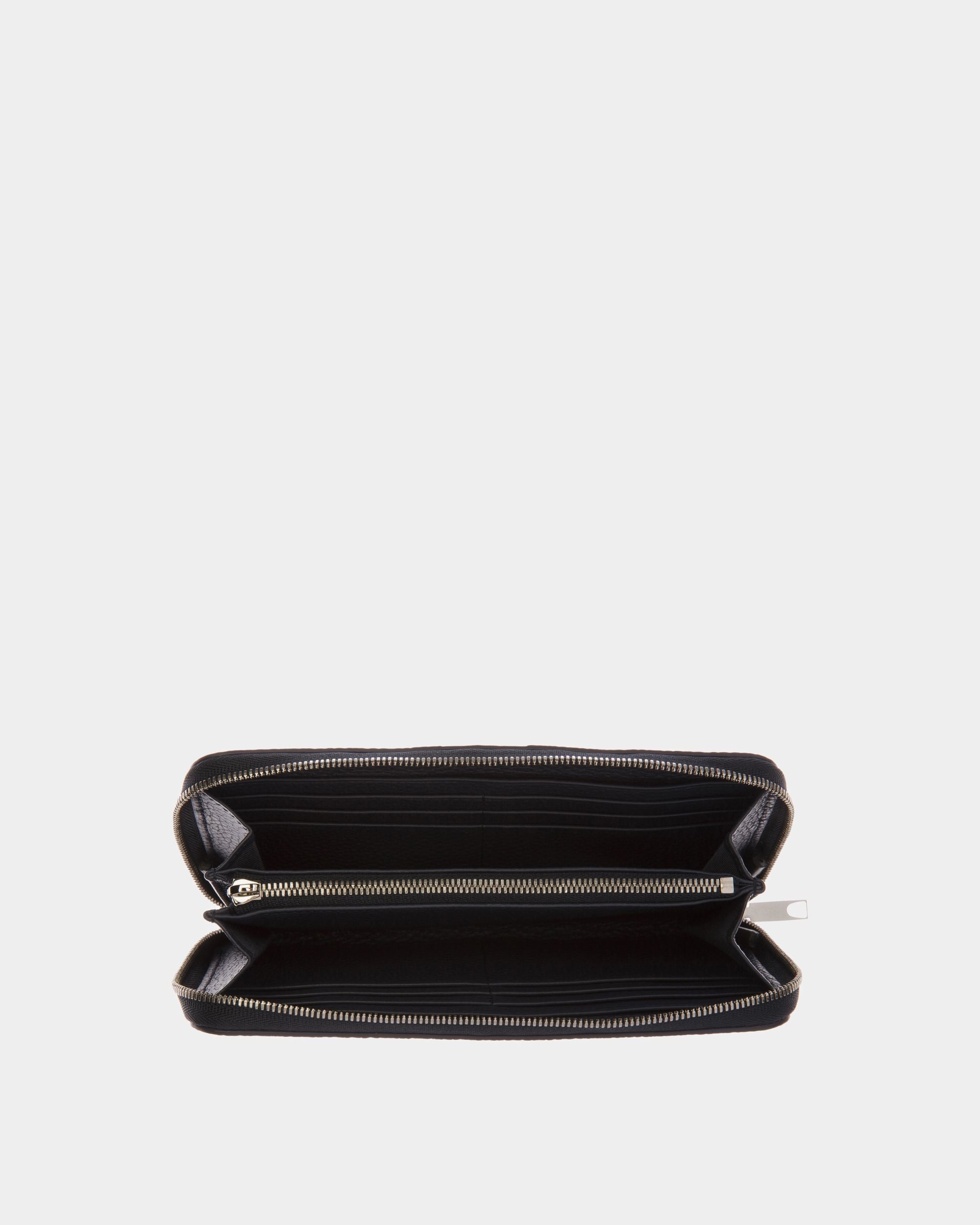 Ribbon Zip Around Wallet In Midnight Leather - Men's - Bally - 03