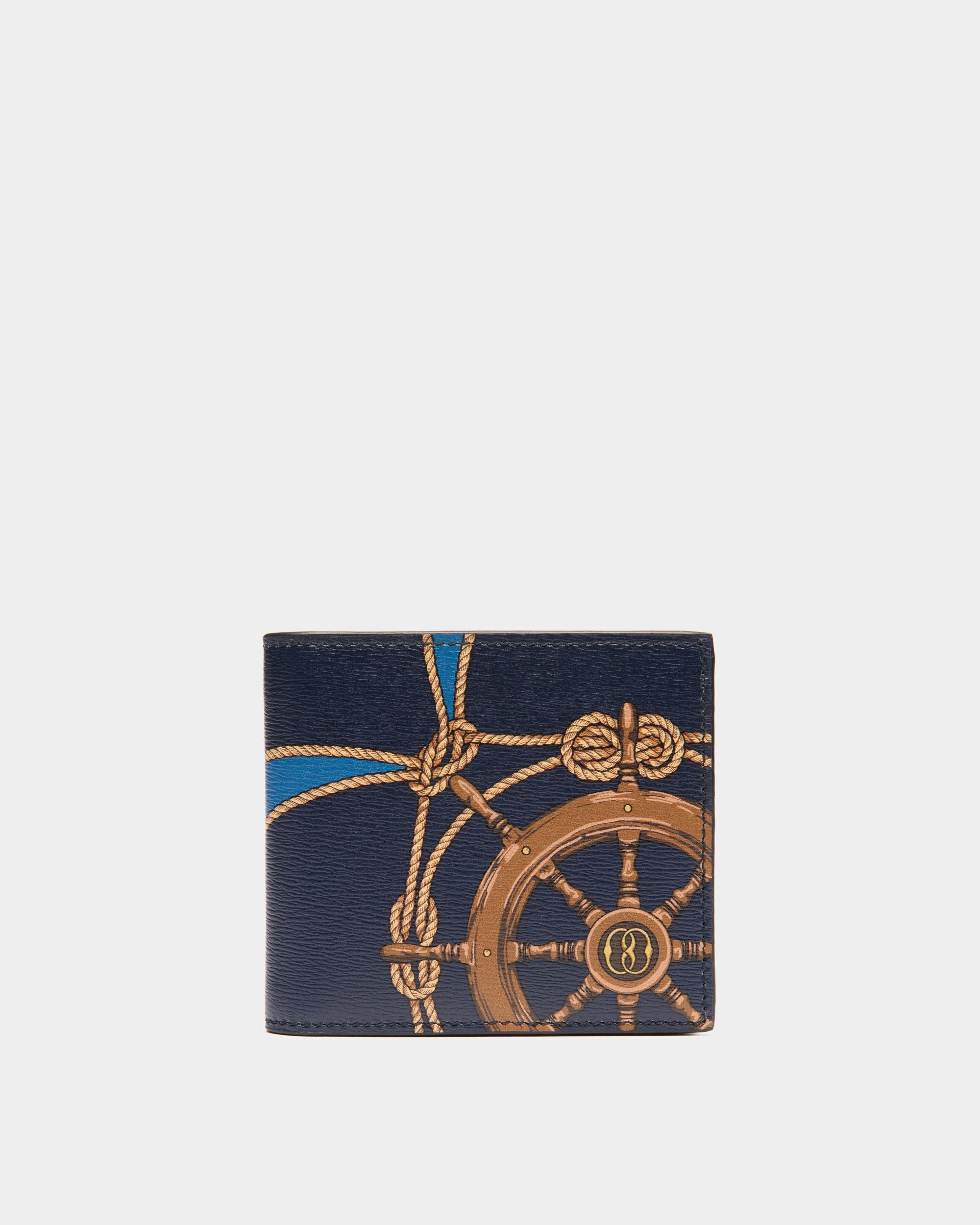 Crossing Bifold Wallet in Blue Leather - Men's - Bally - 01