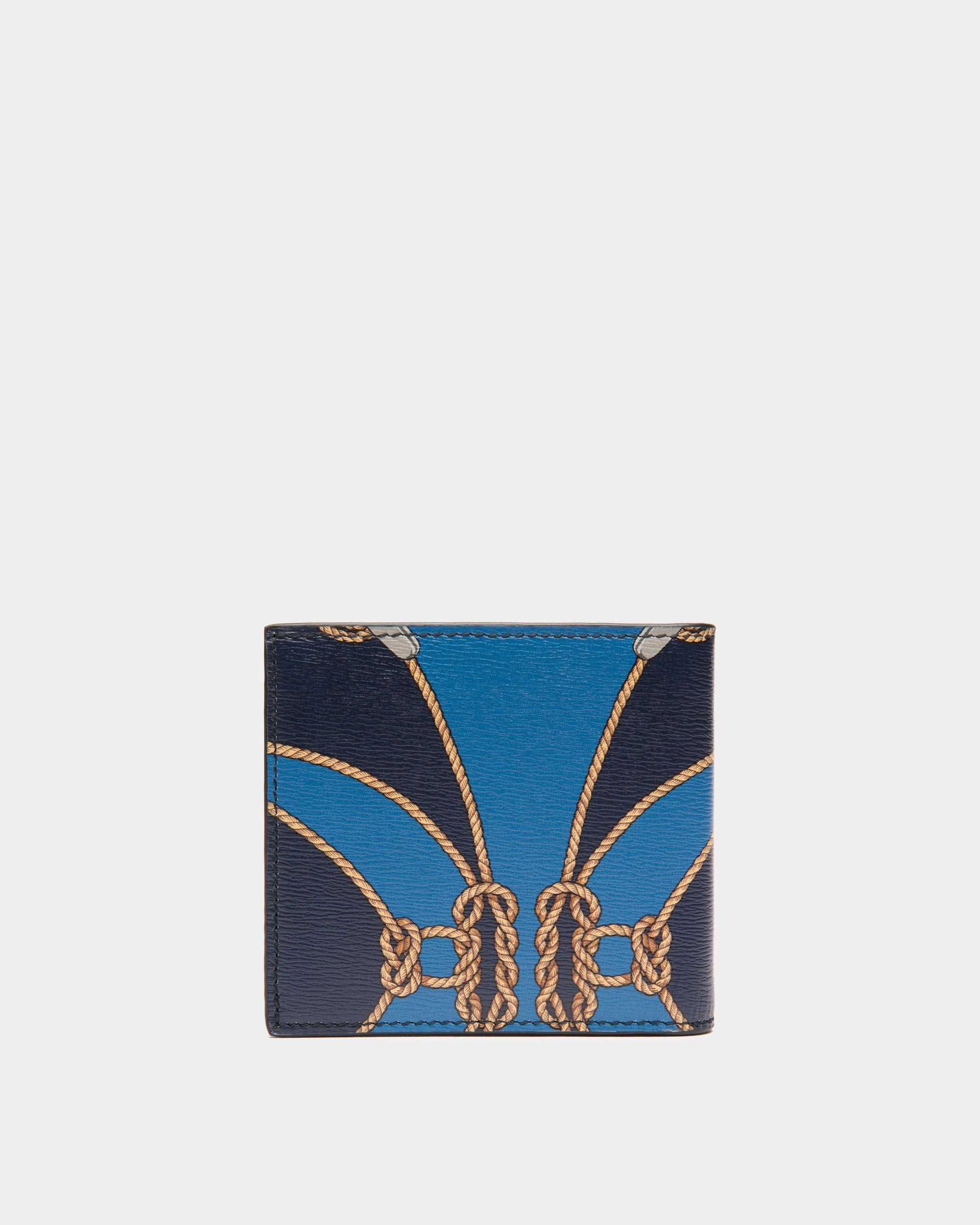 Crossing Bifold Wallet in Blue Leather - Men's - Bally - 02