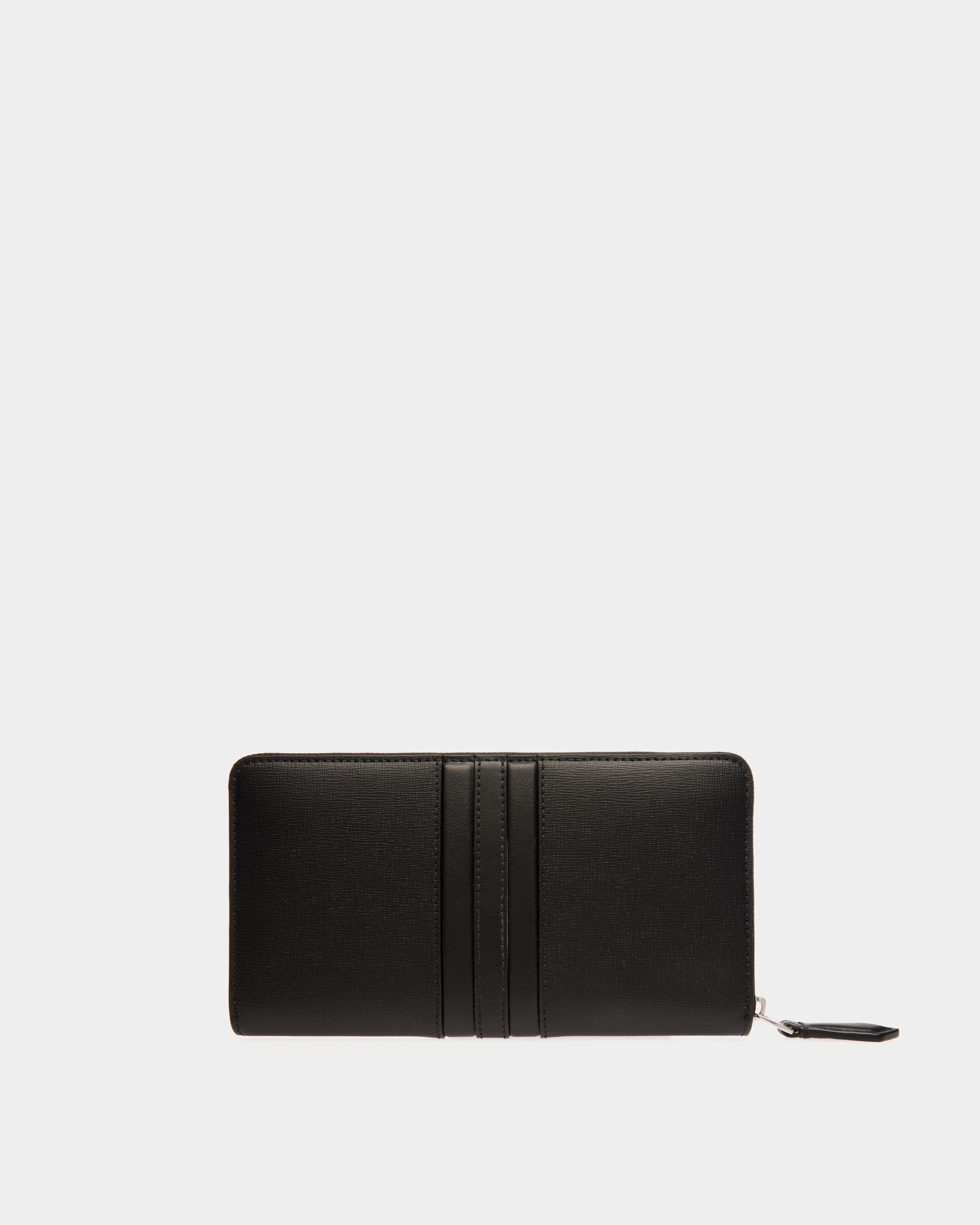 Mythos Zip Around Wallet In Black Recycled Leather - Men's - Bally - 02
