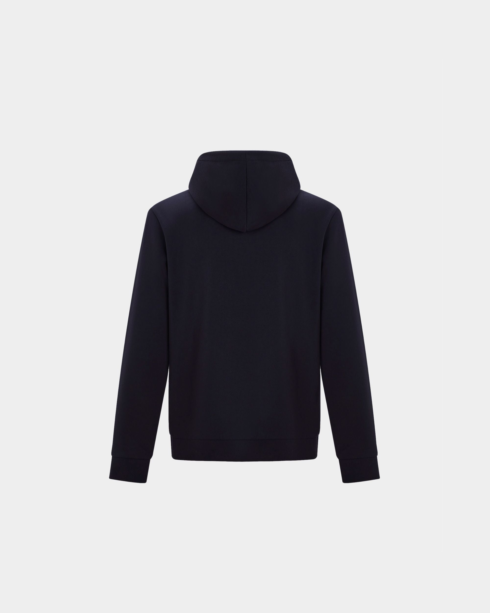 Hoodie in Blue Mélange Cotton - Men's - Bally - 05