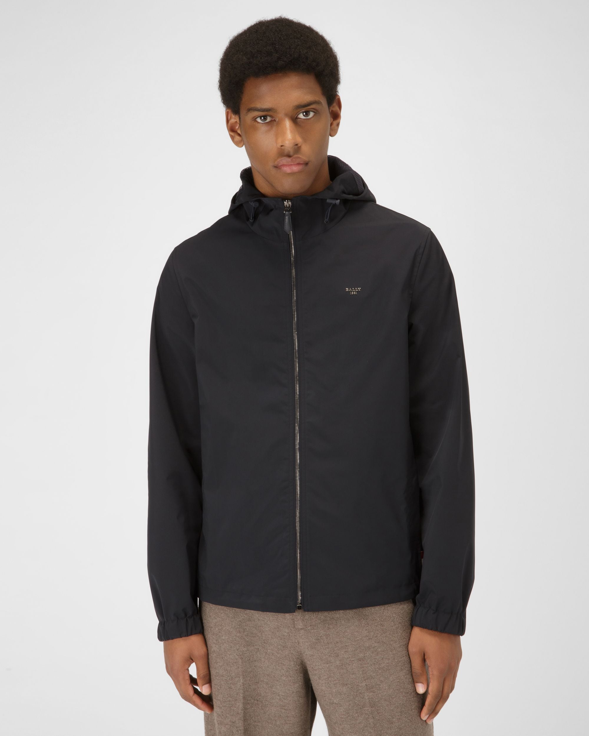 Polyester Windbreaker In Black - Men's - Bally - 01