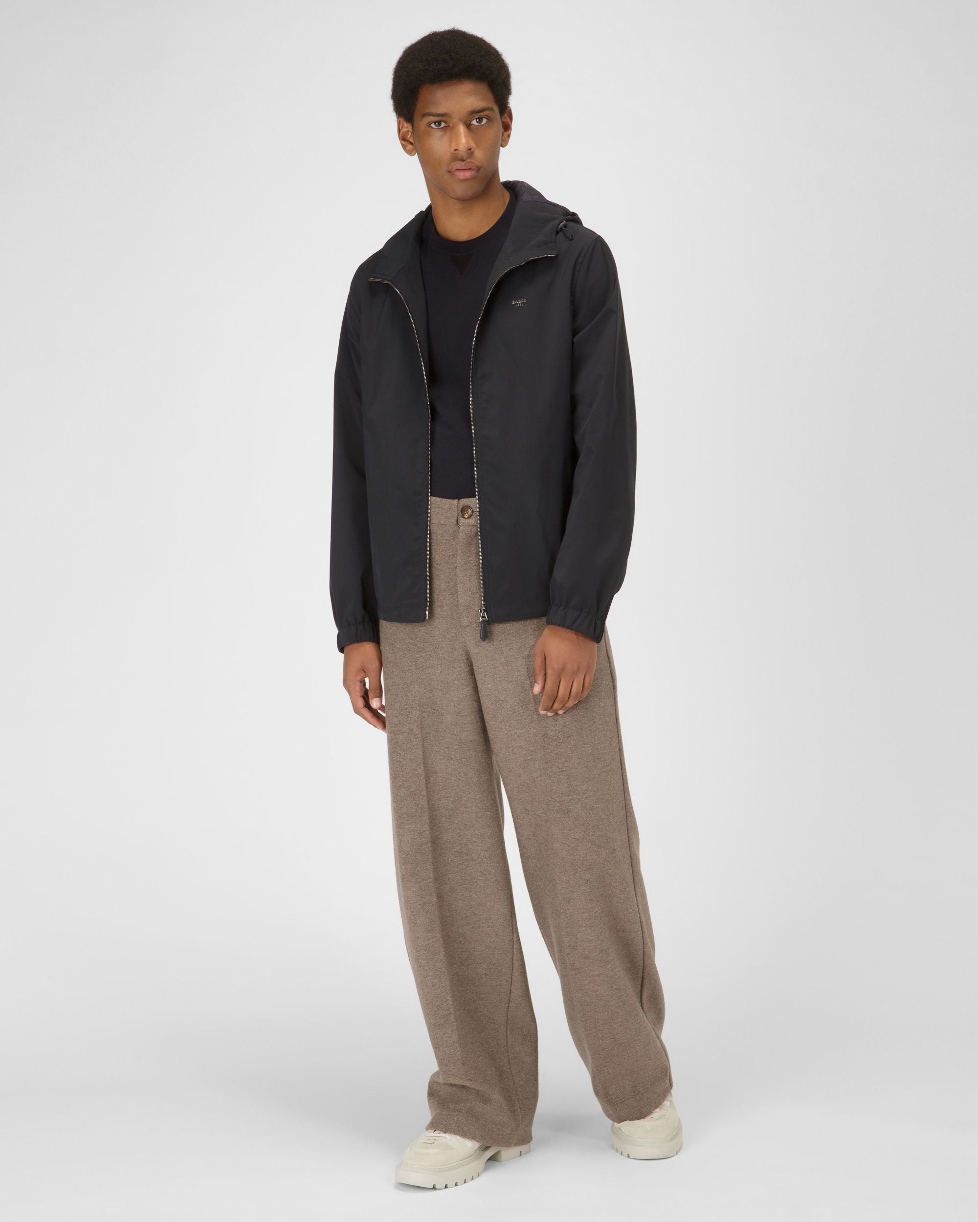 Polyester Windbreaker In Black - Men's - Bally - 04